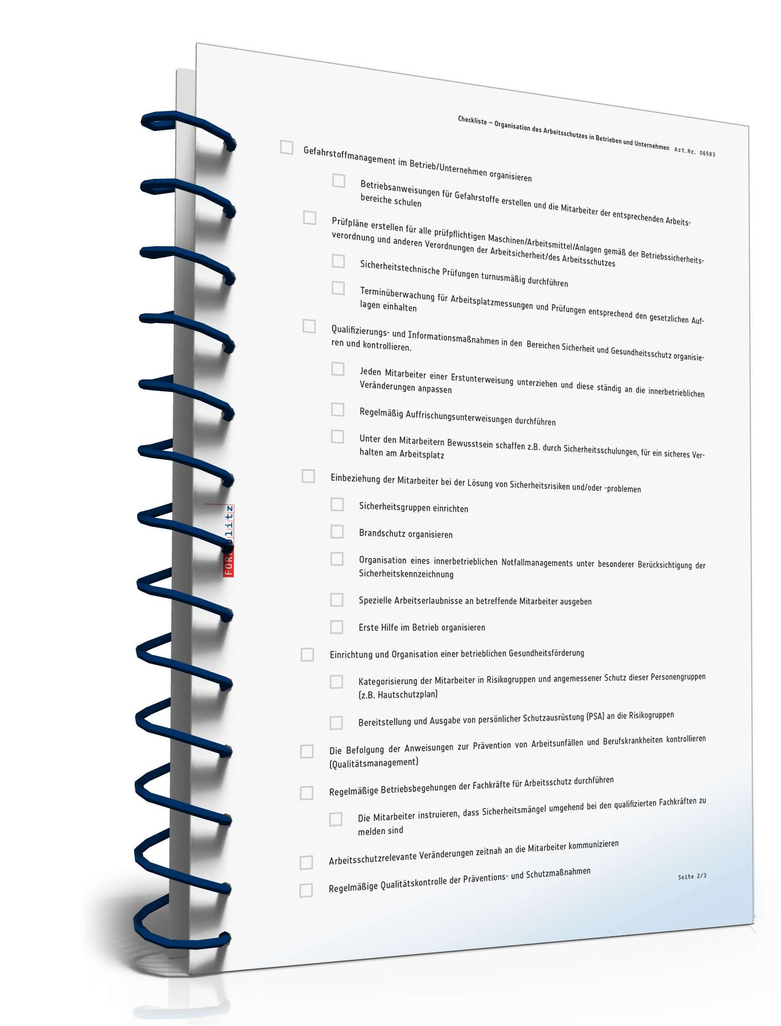Checkliste Organisation Arbeitsschutz  PDF. Seite: 2