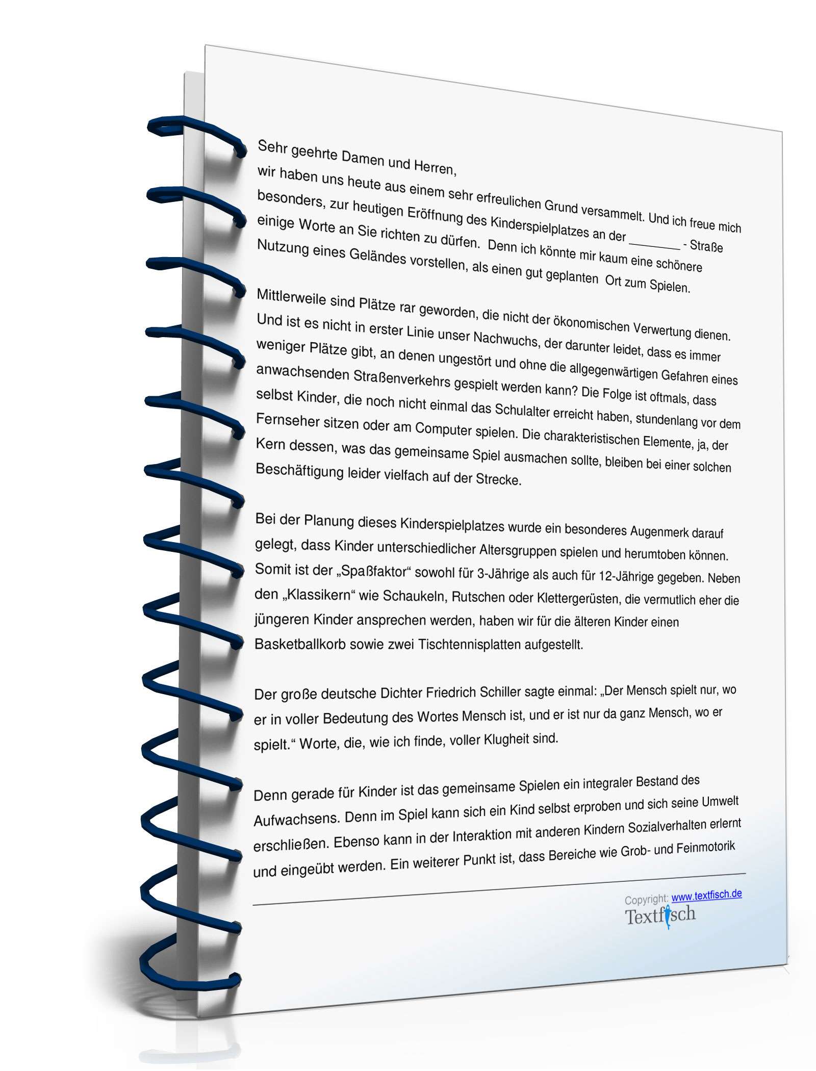 Einweihungsrede zur Einweihung eines Spielplatzes  PDF. Seite: 2