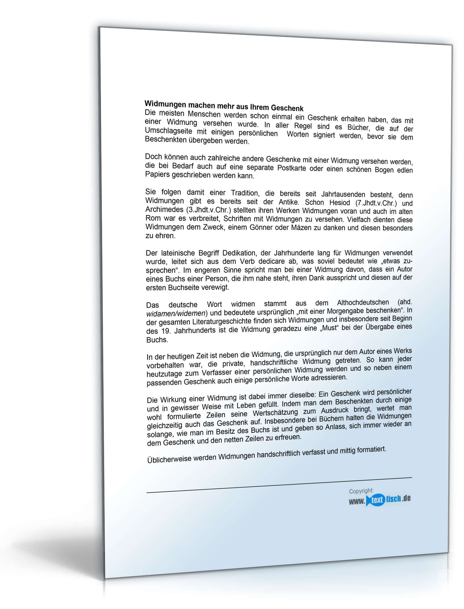 Widmungen zur Geschäftseröffnung Word