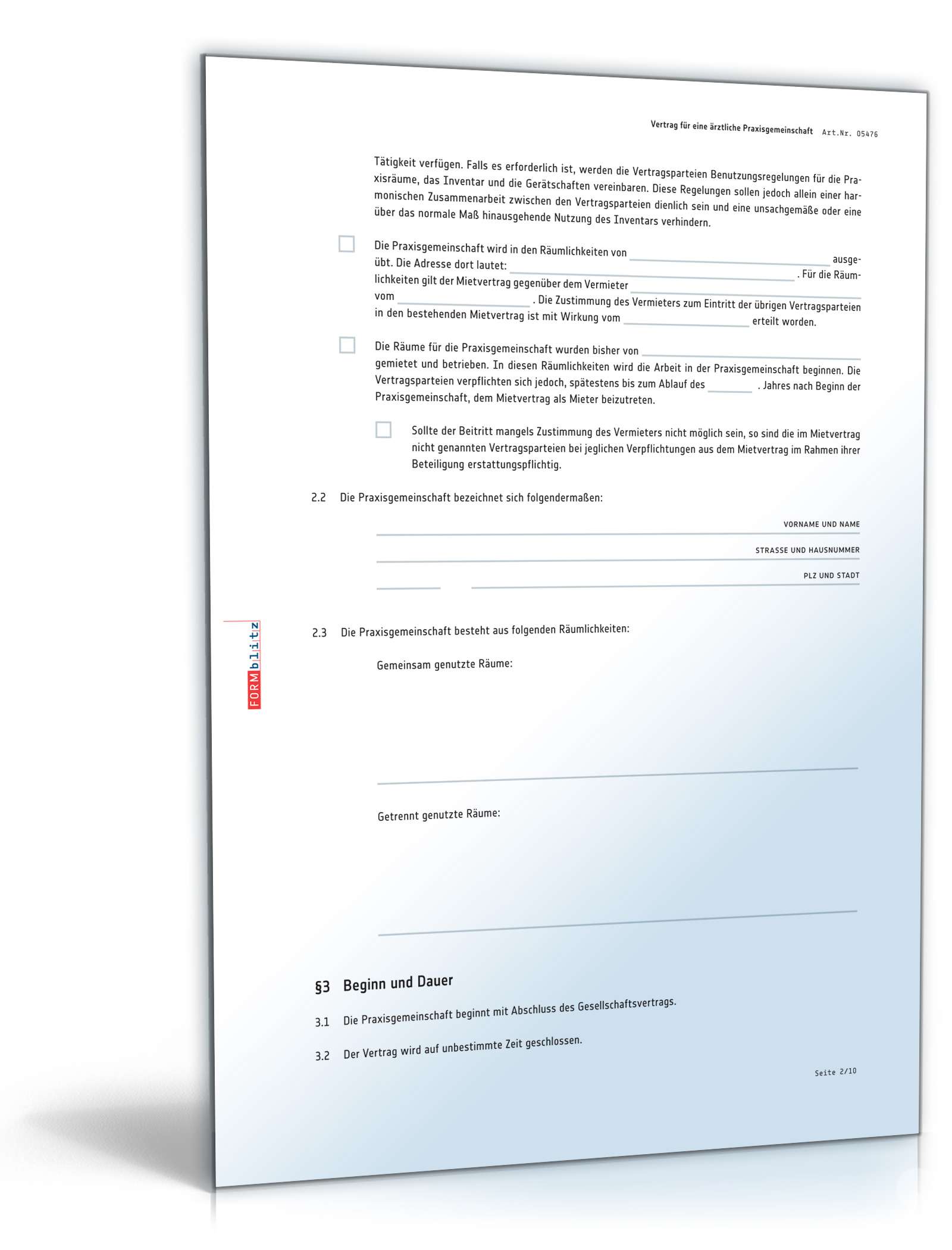 Vertrag Praxisgemeinschaft Ärzte PDF. Seite: 2