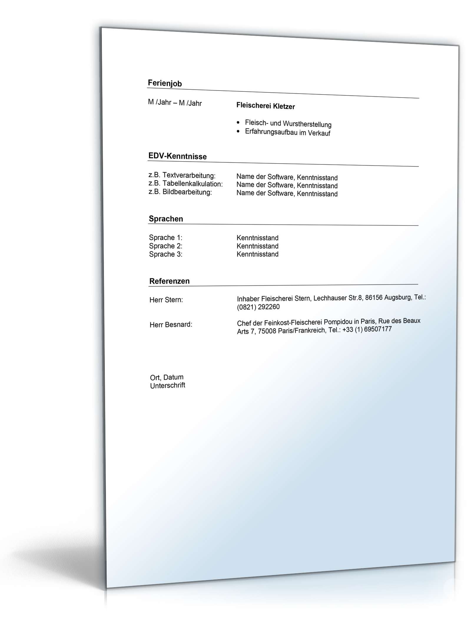 Lebenslauf Fleischer Word. Seite: 3