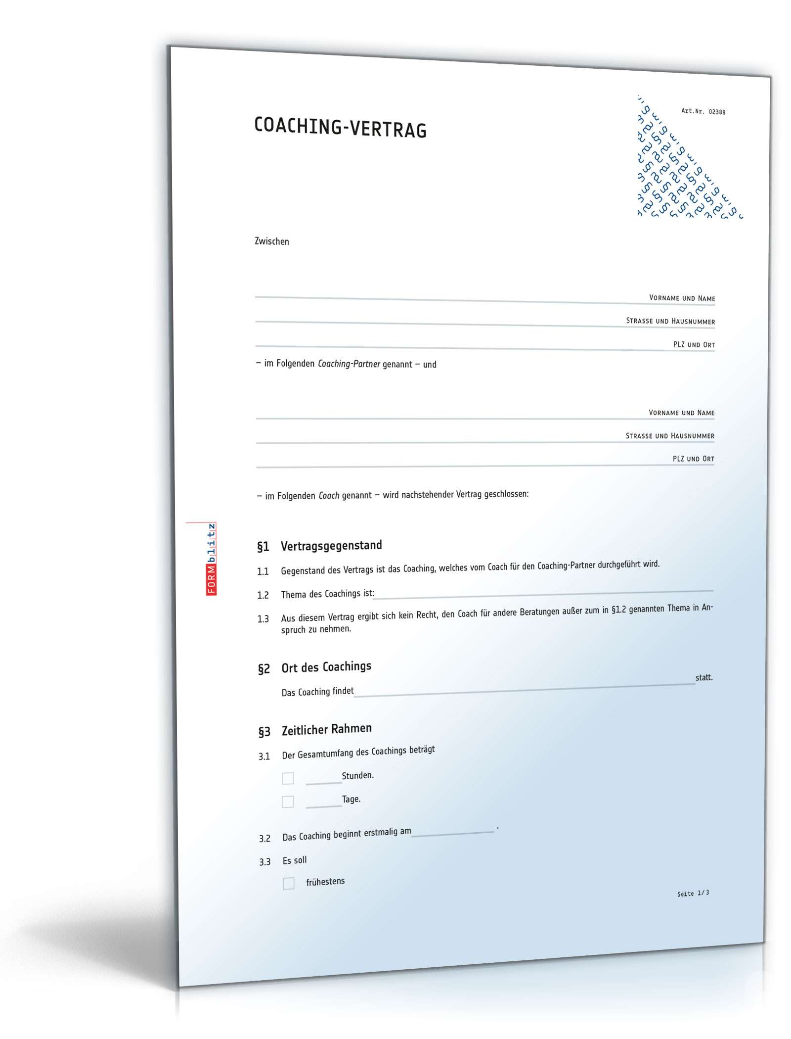 Coaching Vertrag PDF