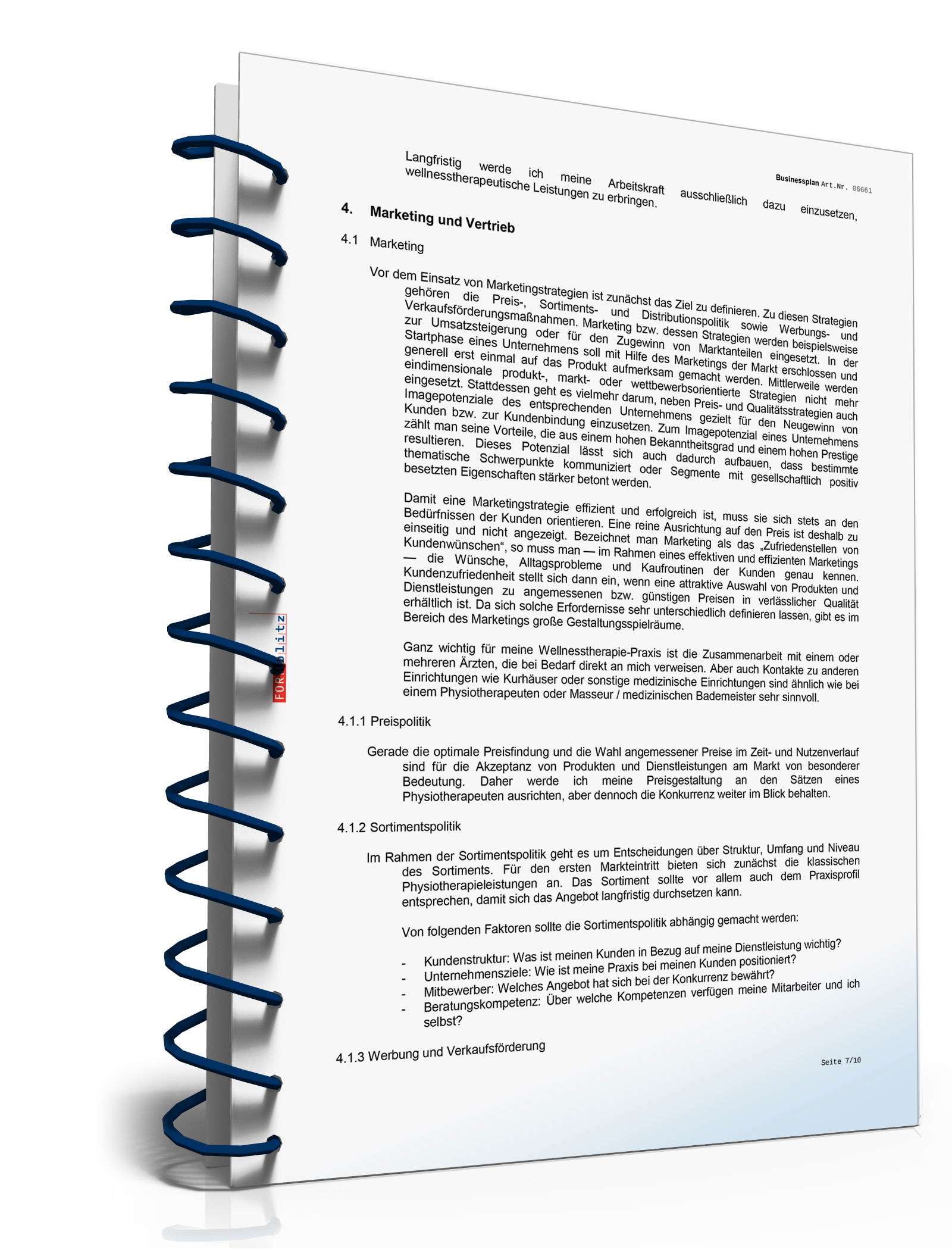 Businessplan Wellnesstherapie-Praxis Excel. Seite: 10