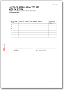 Gesellschafterliste Word