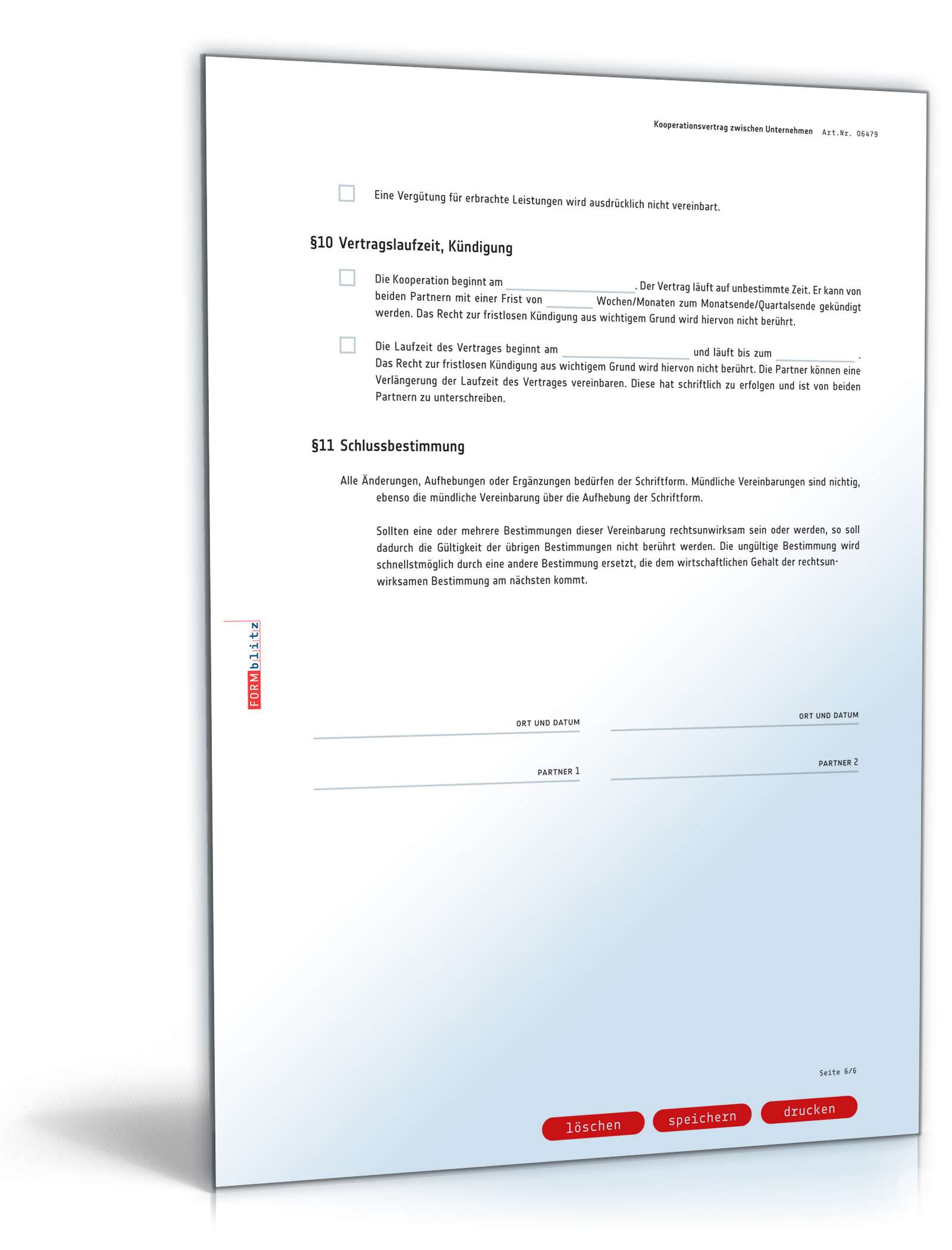 Kooperationsvertrag PDF. Seite: 6