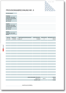 Provisionsabrechnung Excel
