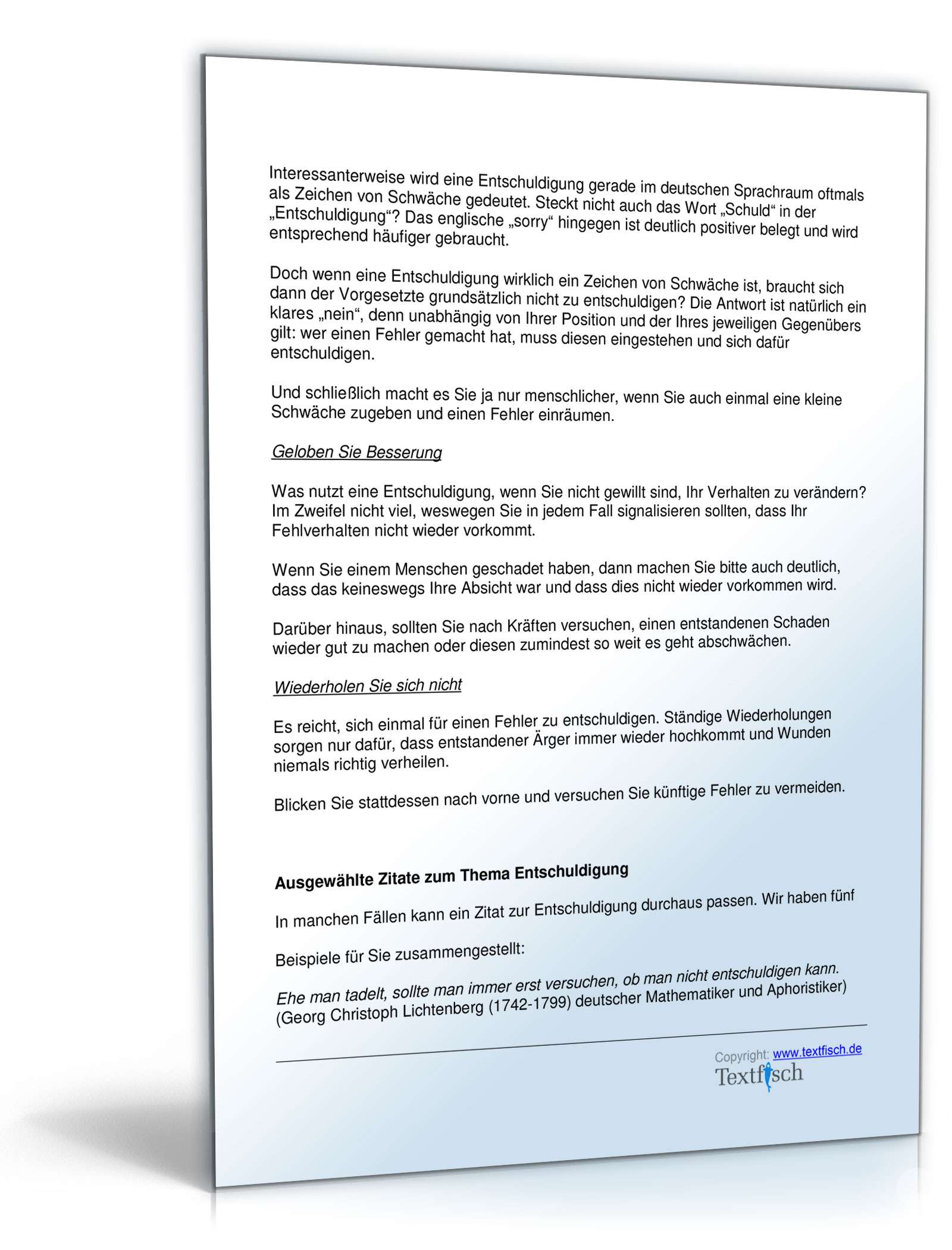 Entschuldigung nicht eingehaltenes Versprechen PDF. Seite: 4