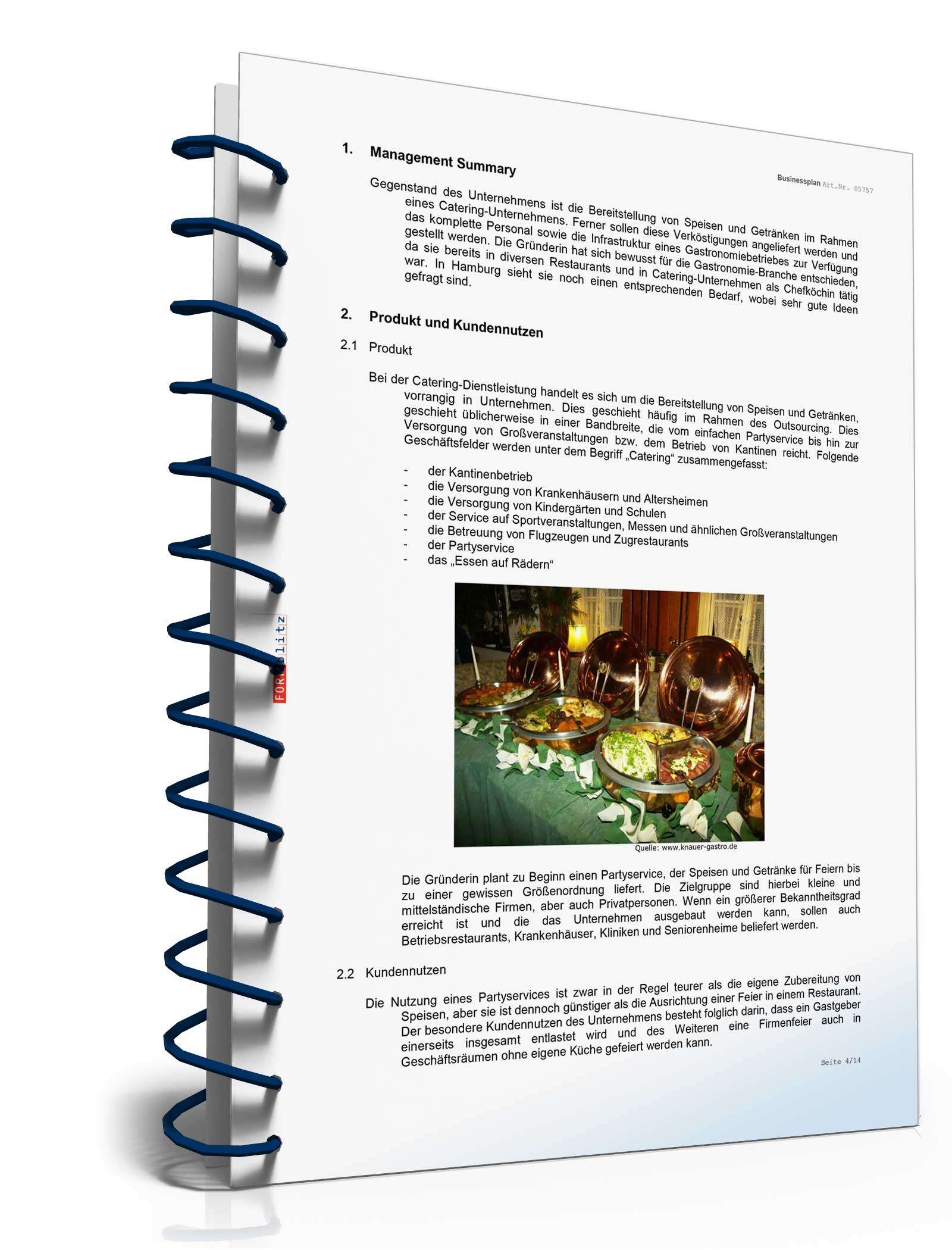 Businessplan Catering-Service Excel. Seite: 5