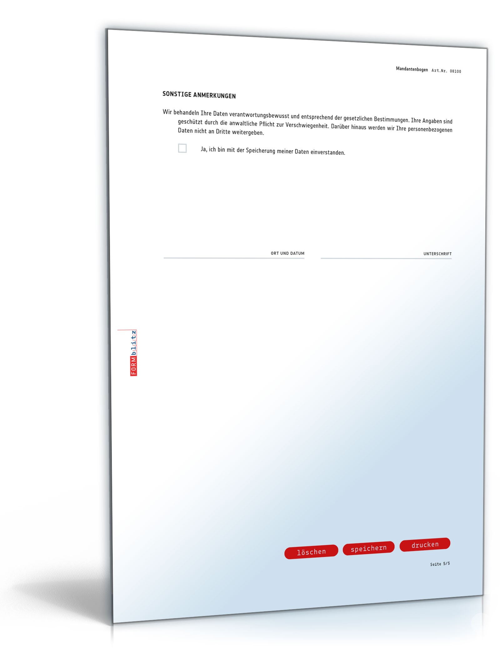 Mandantenbogen Verkehrssachen PDF. Seite: 5