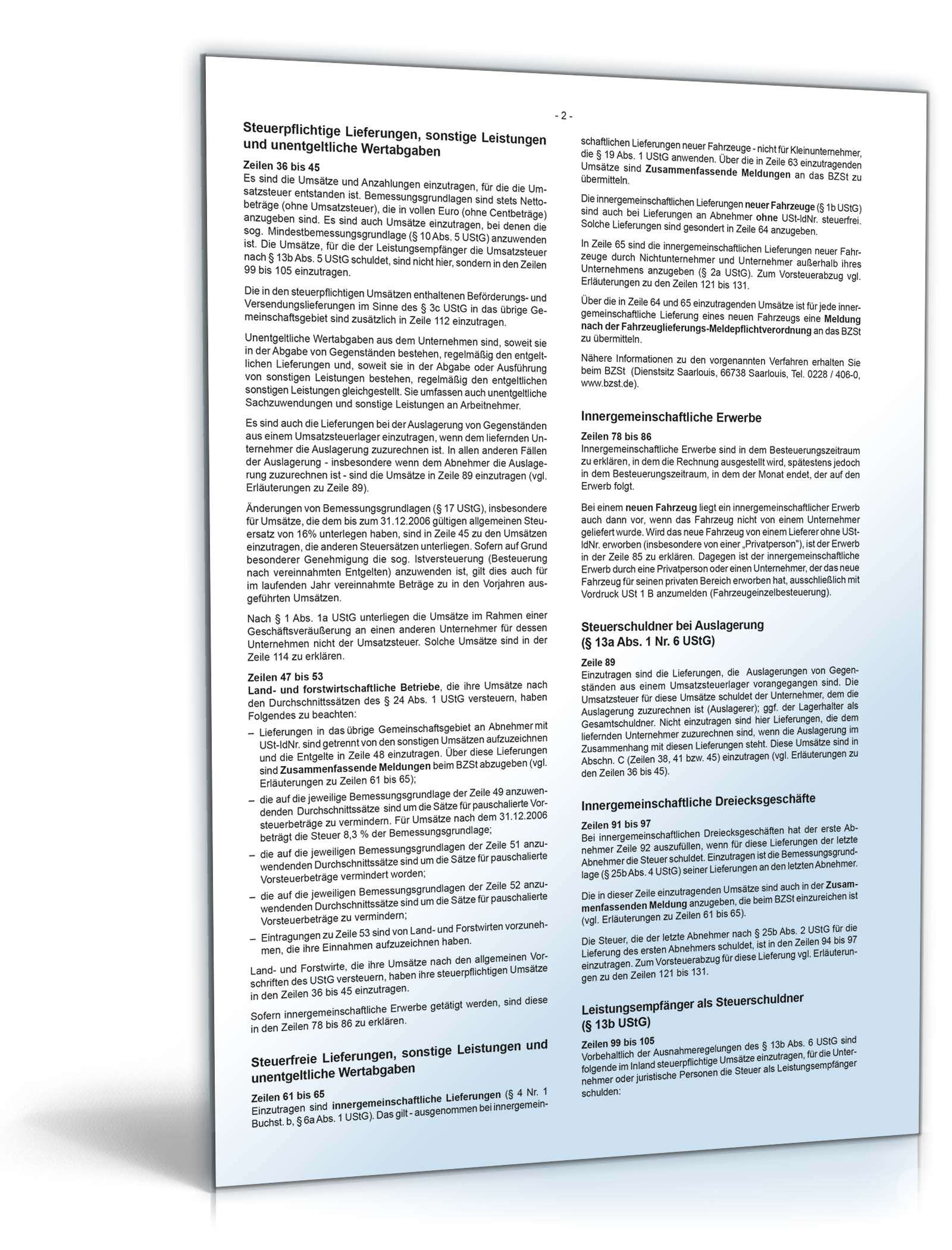 Anleitung zur Umsatzsteuererklärung 2018 PDF. Seite: 3