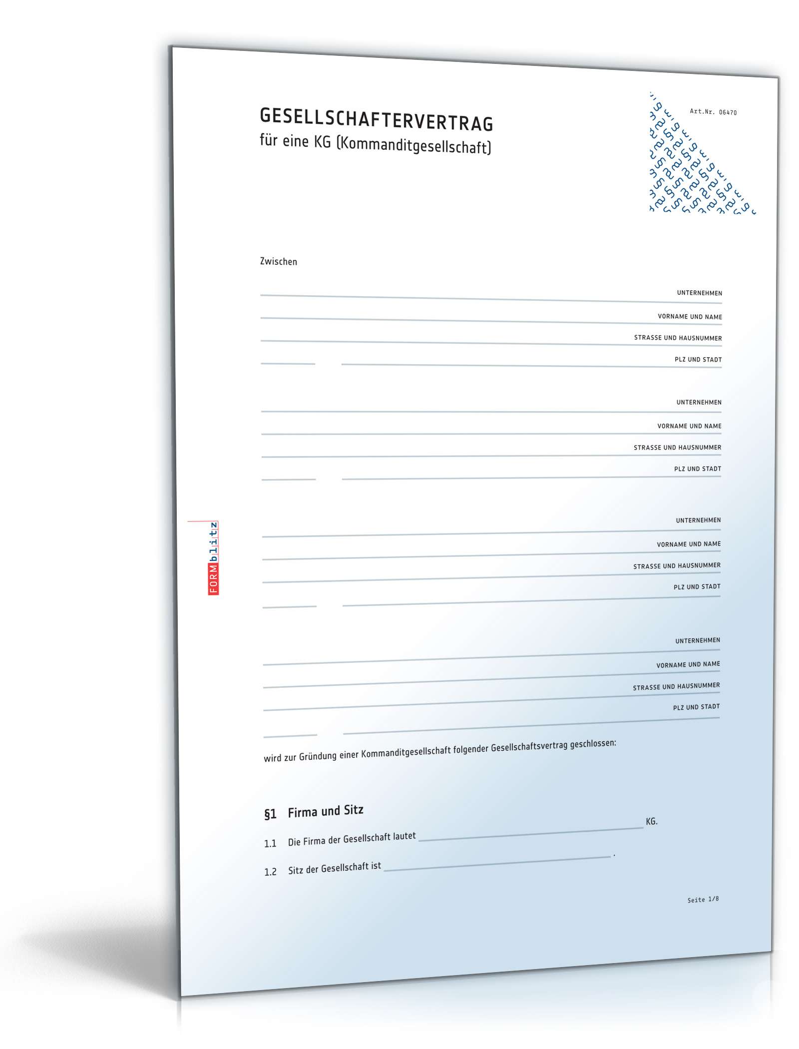 Gesellschaftsvertrag Kommanditgesellschaft PDF