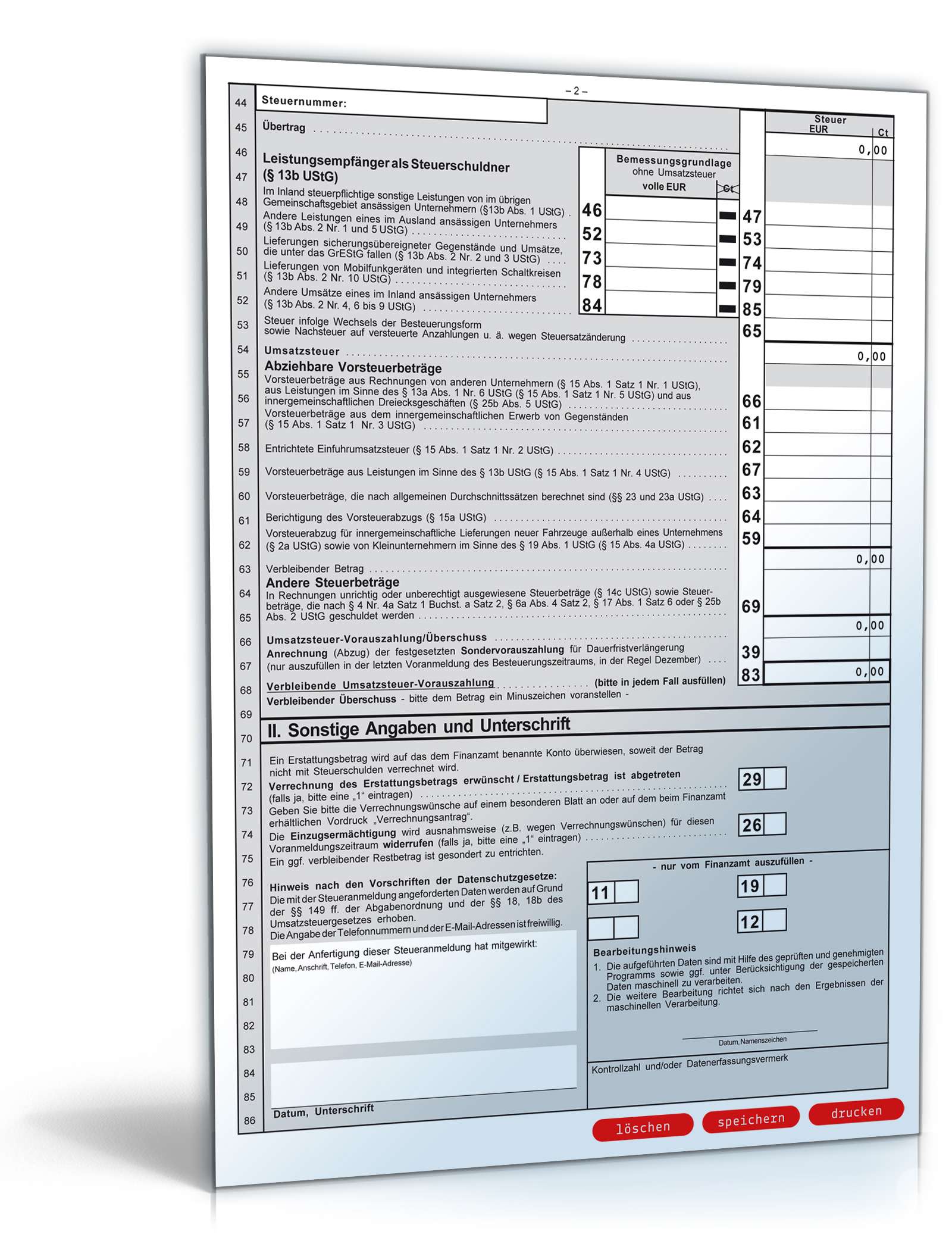 Umsatzsteuervoranmeldung 2011 PDF. Seite: 2