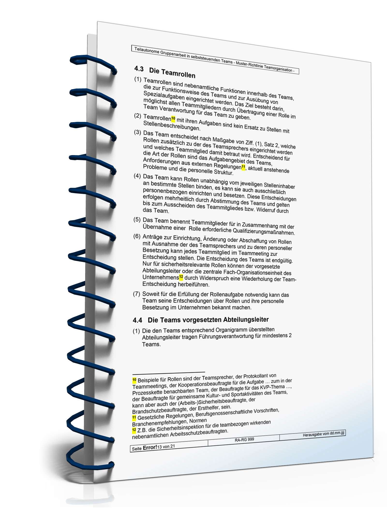 Teilautonome Gruppenarbeit in selbststeuernden Teams Word. Seite: 13
