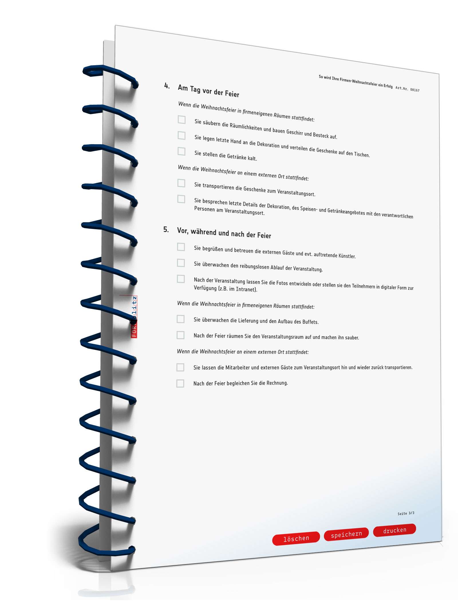 Checkliste Firmen-Weihnachtsfeier PDF. Seite: 3