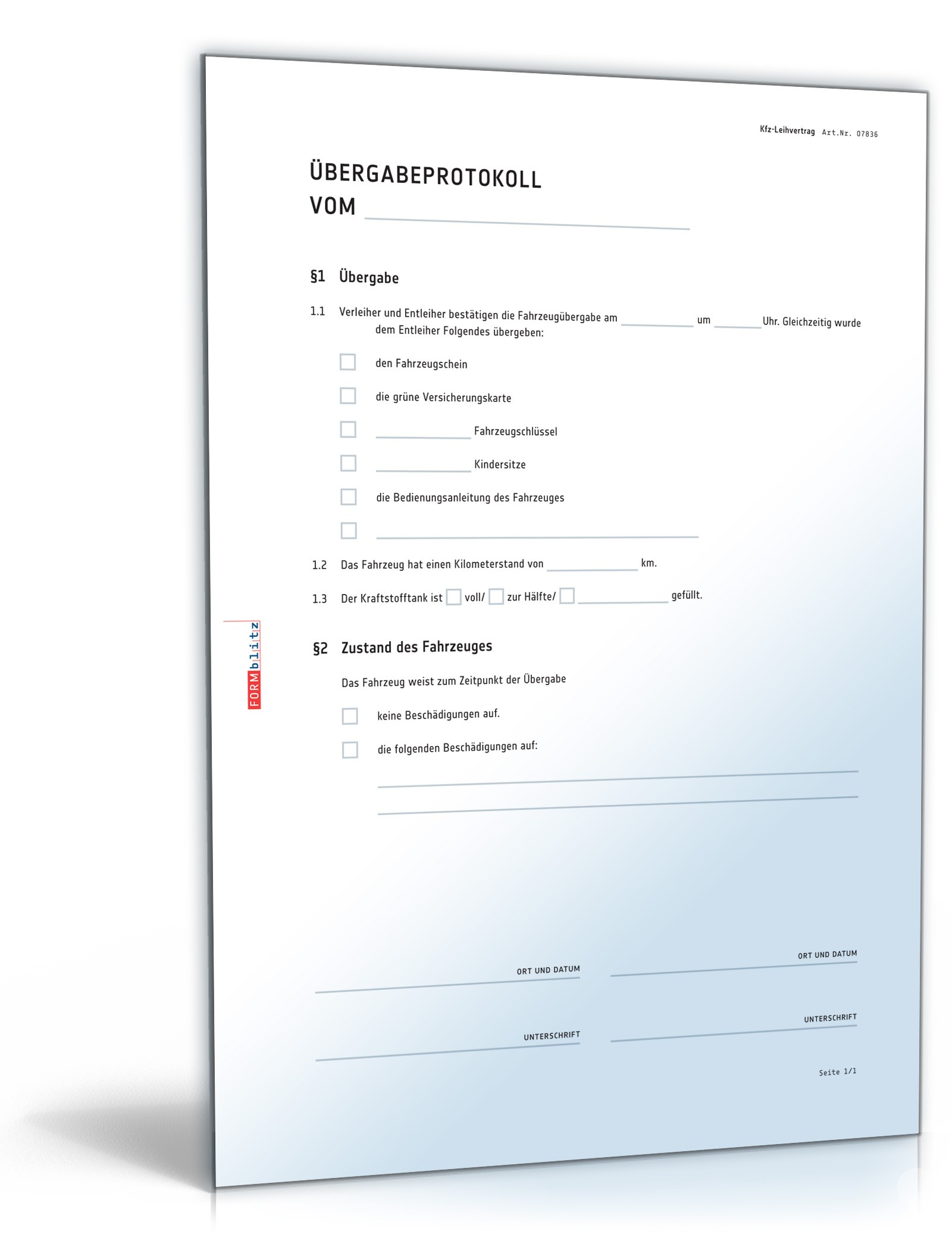 Kfz-Leihvertrag PDF. Seite: 6