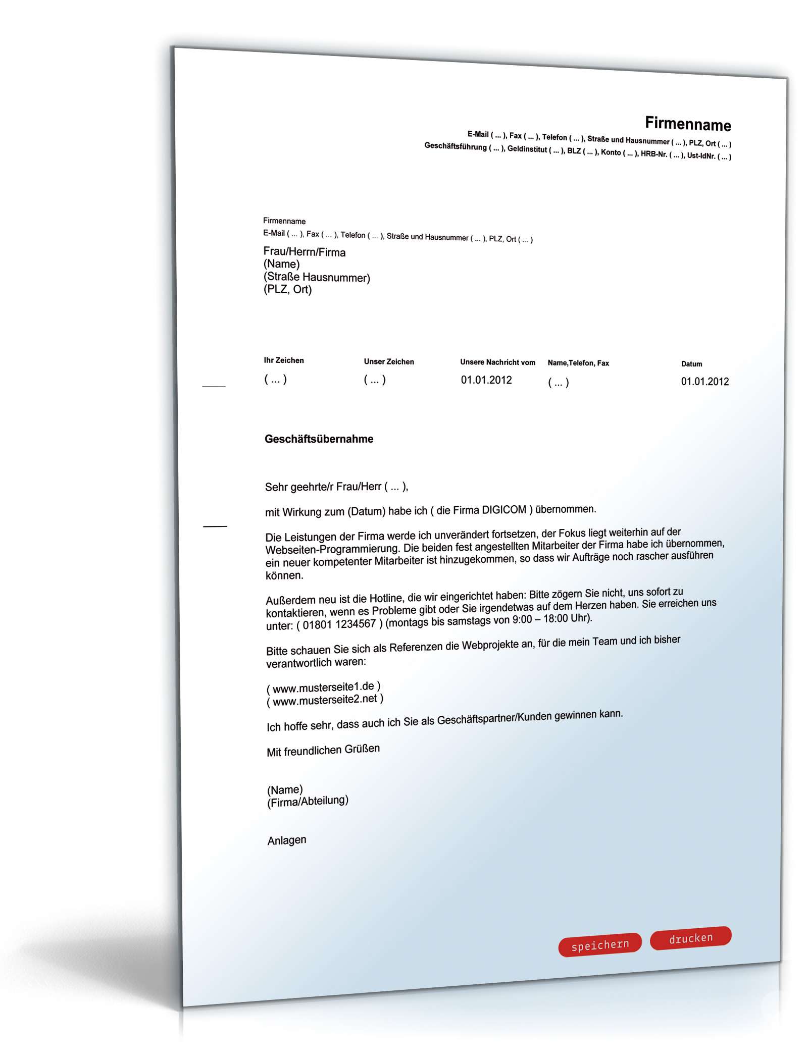 Werbebrief für einen Website-Programmierer PDF