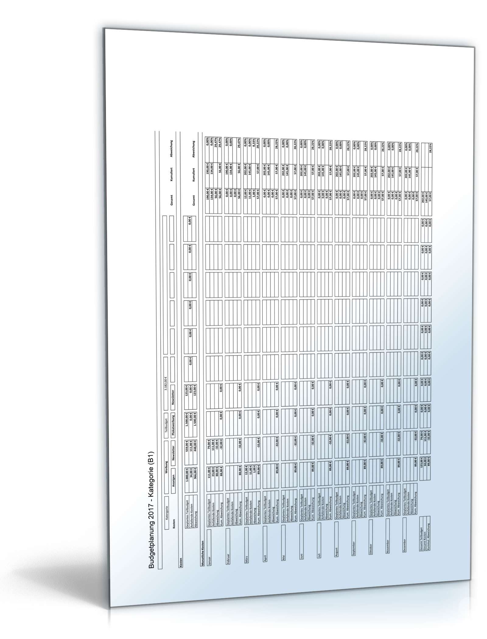 Budgetplanung Excel. Seite: 5