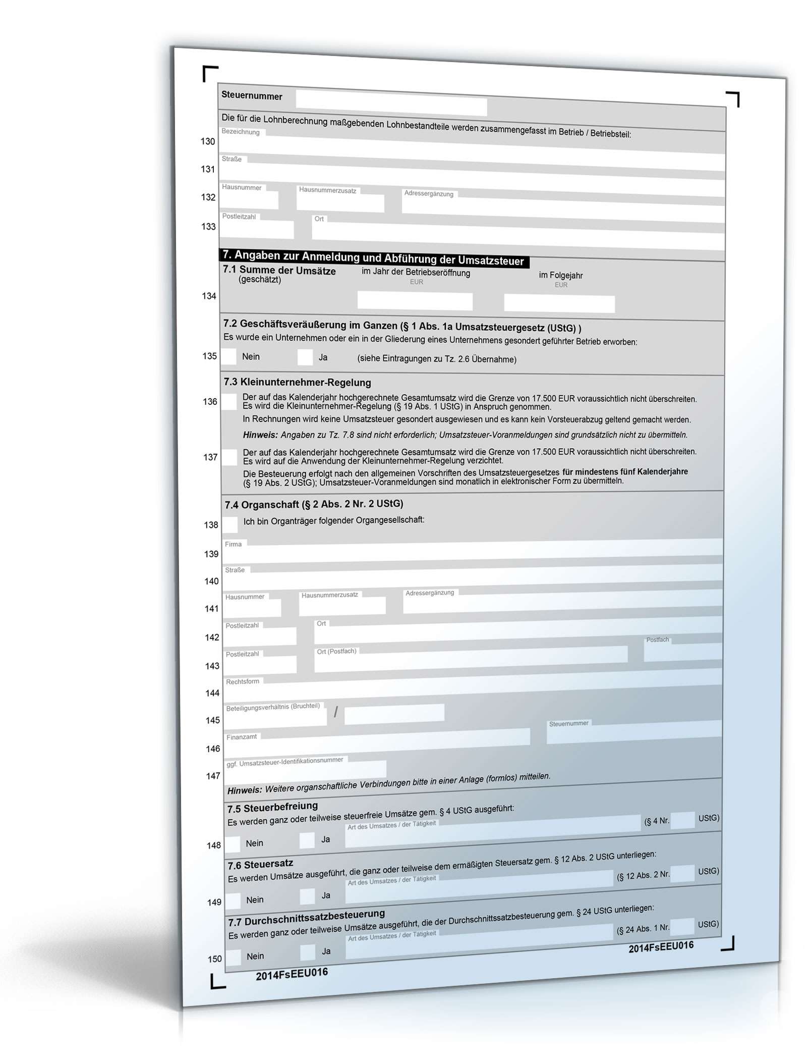 Fragebogen steuerliche Erfassung PDF. Seite: 6