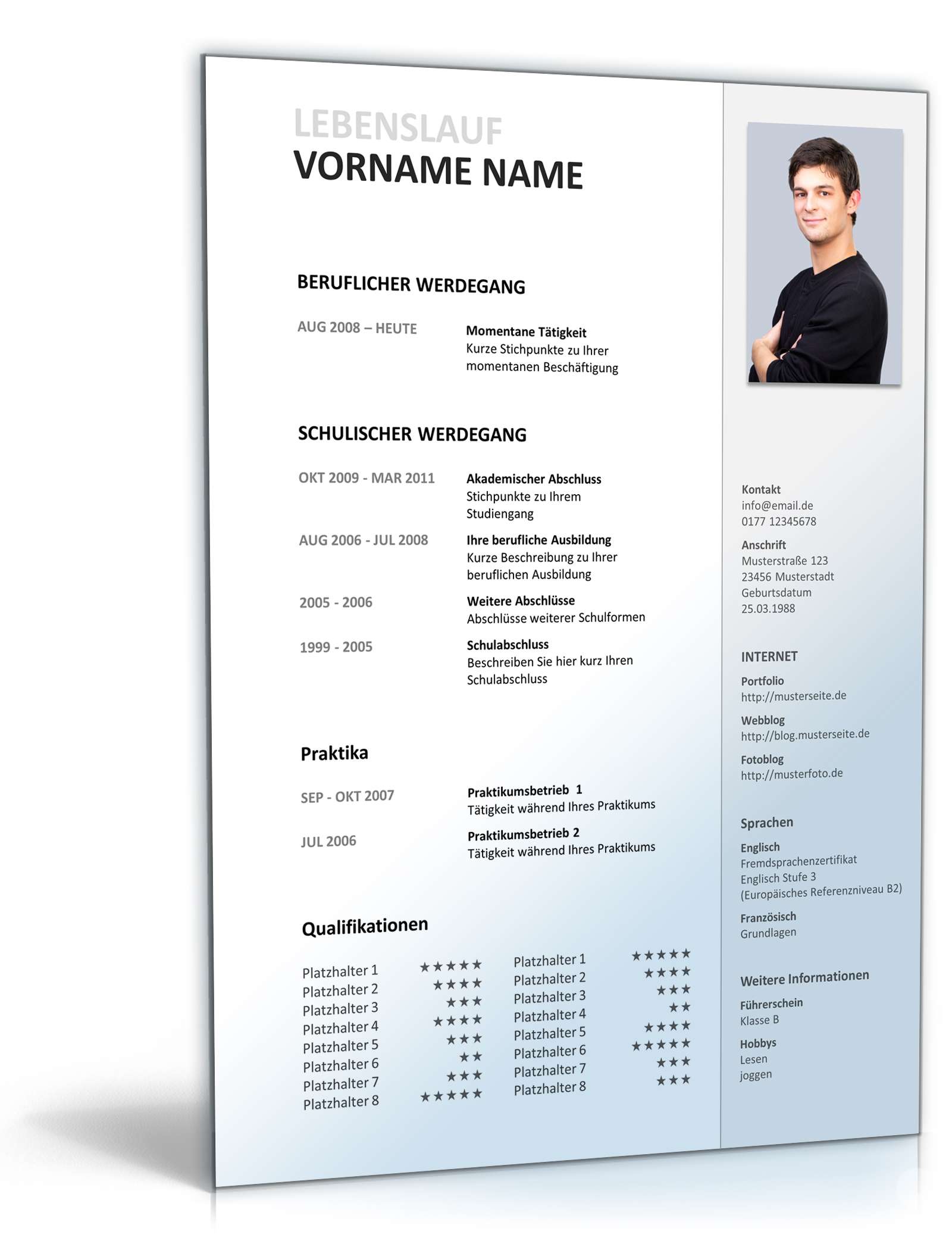 PowerPoint Vorlage Kreative Bewerbung Ingenieur Excel. Seite: 10