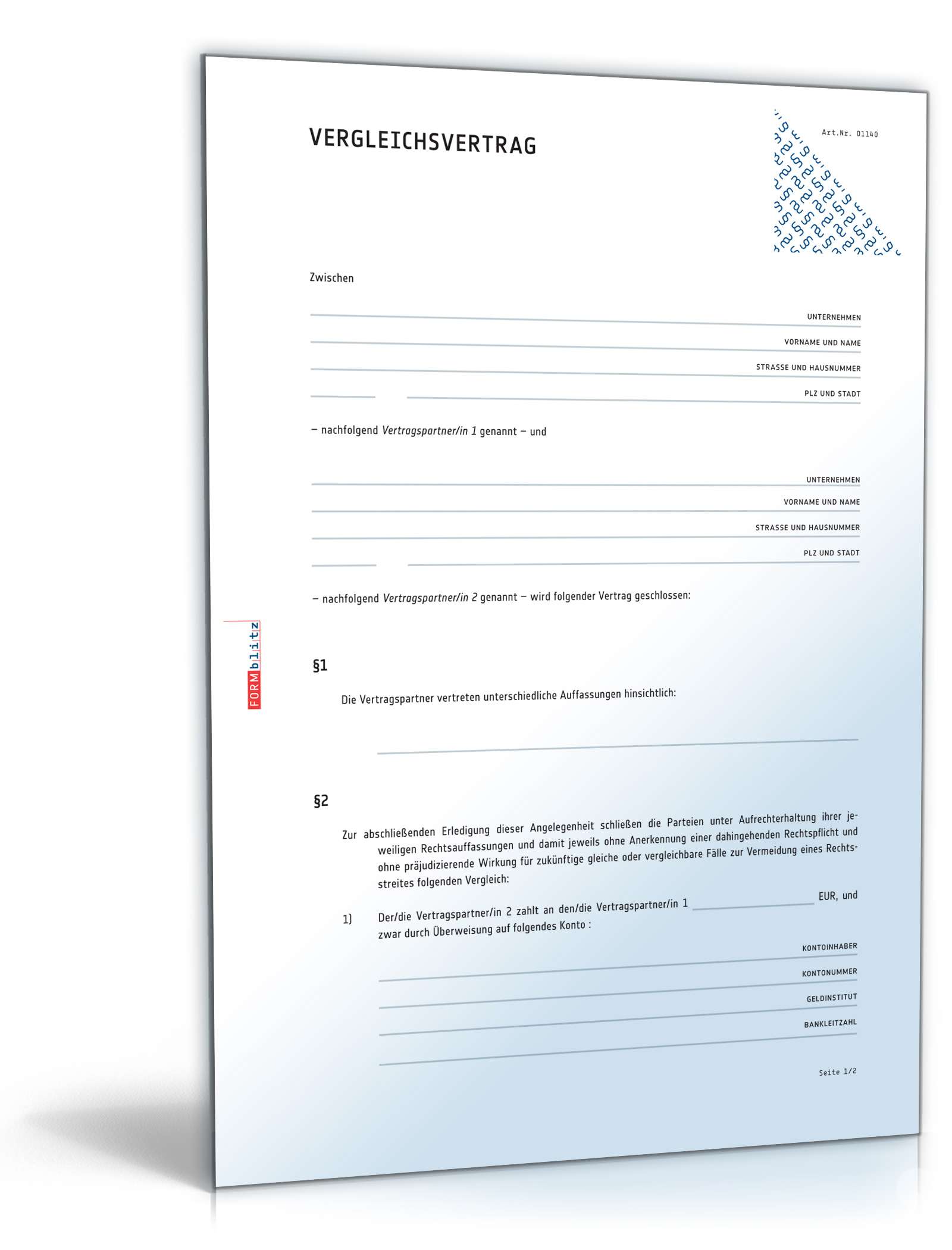 Vergleichsvertrag PDF