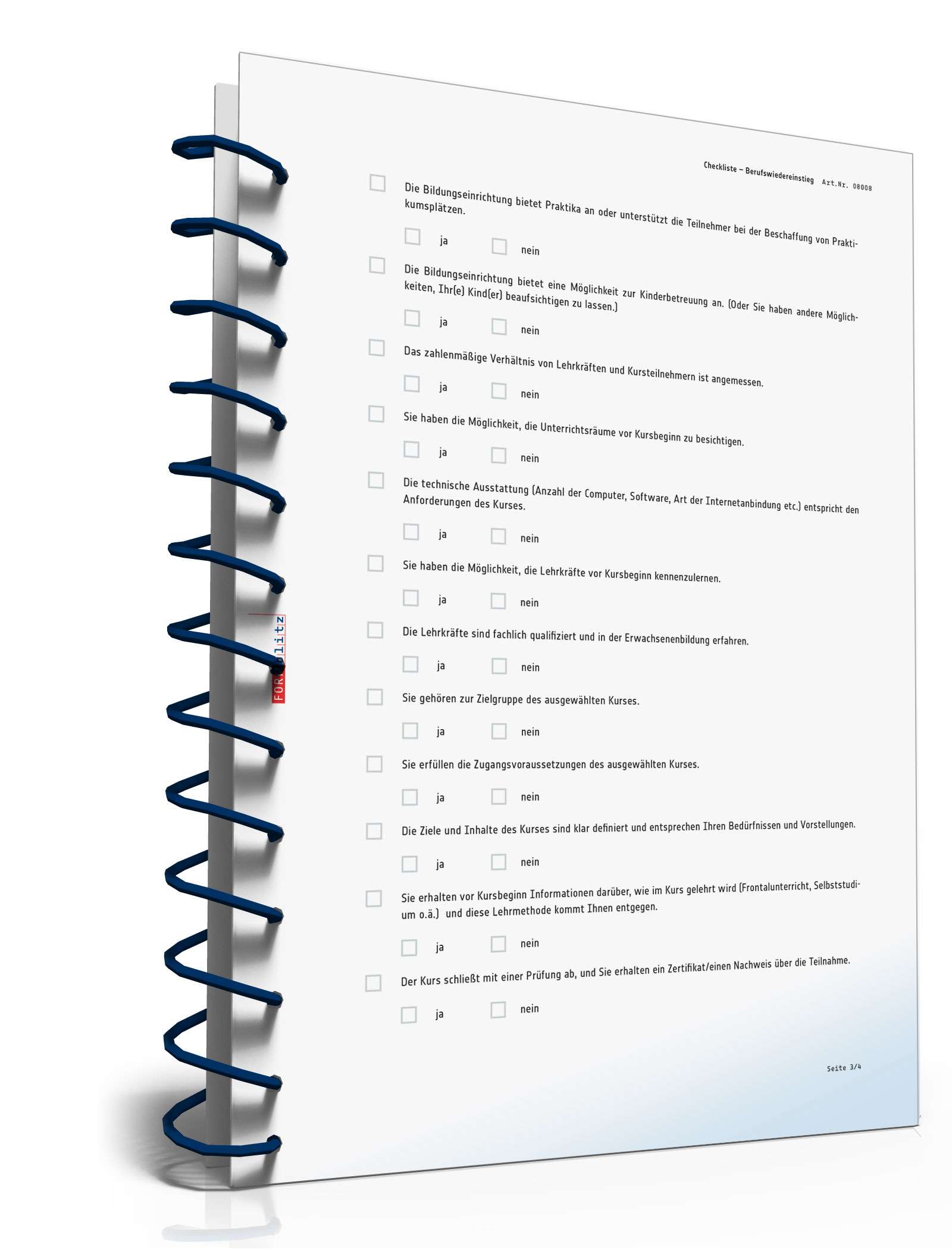 Checkliste Wiedereinstieg Beruf  PDF. Seite: 3