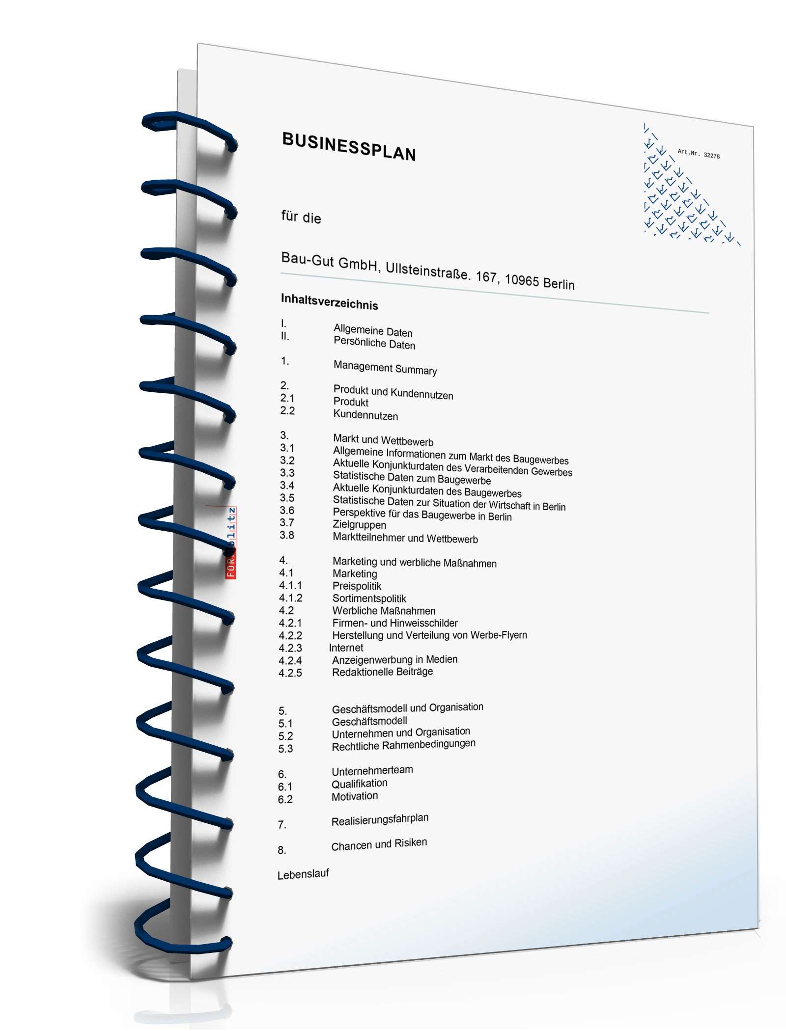 Businessplan Bauunternehmen Excel. Seite: 4