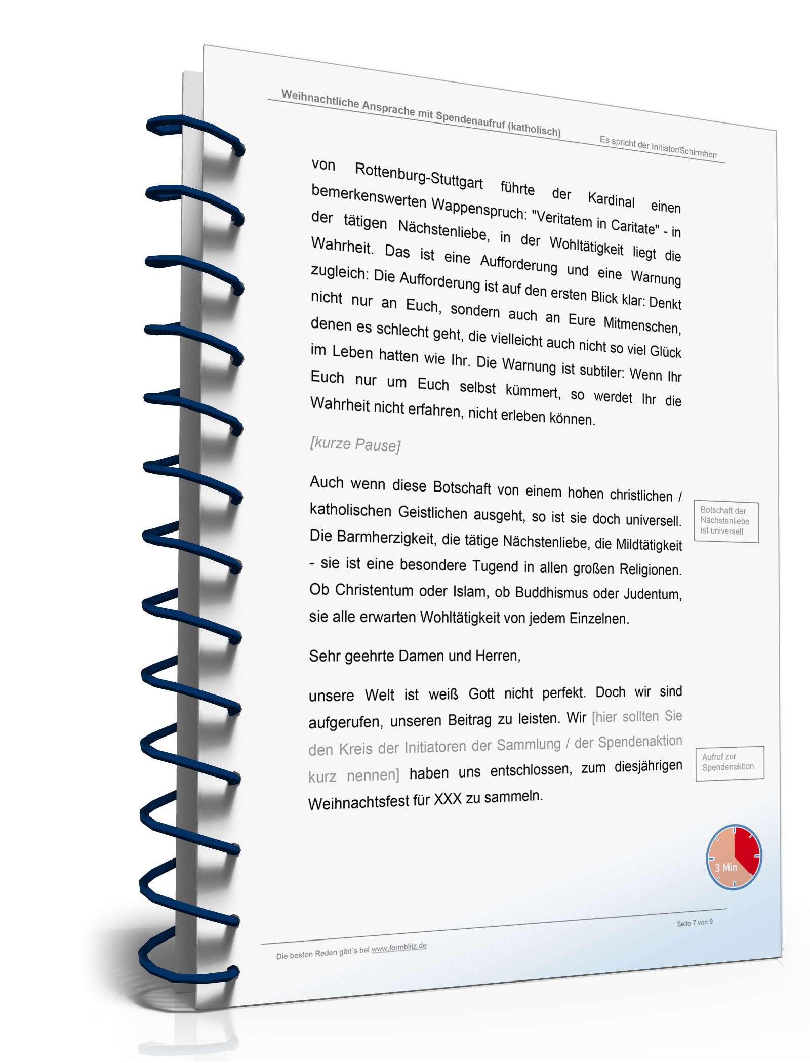 Katholische Weihnachtsansprache mit Spendenaufruf Word. Seite: 7