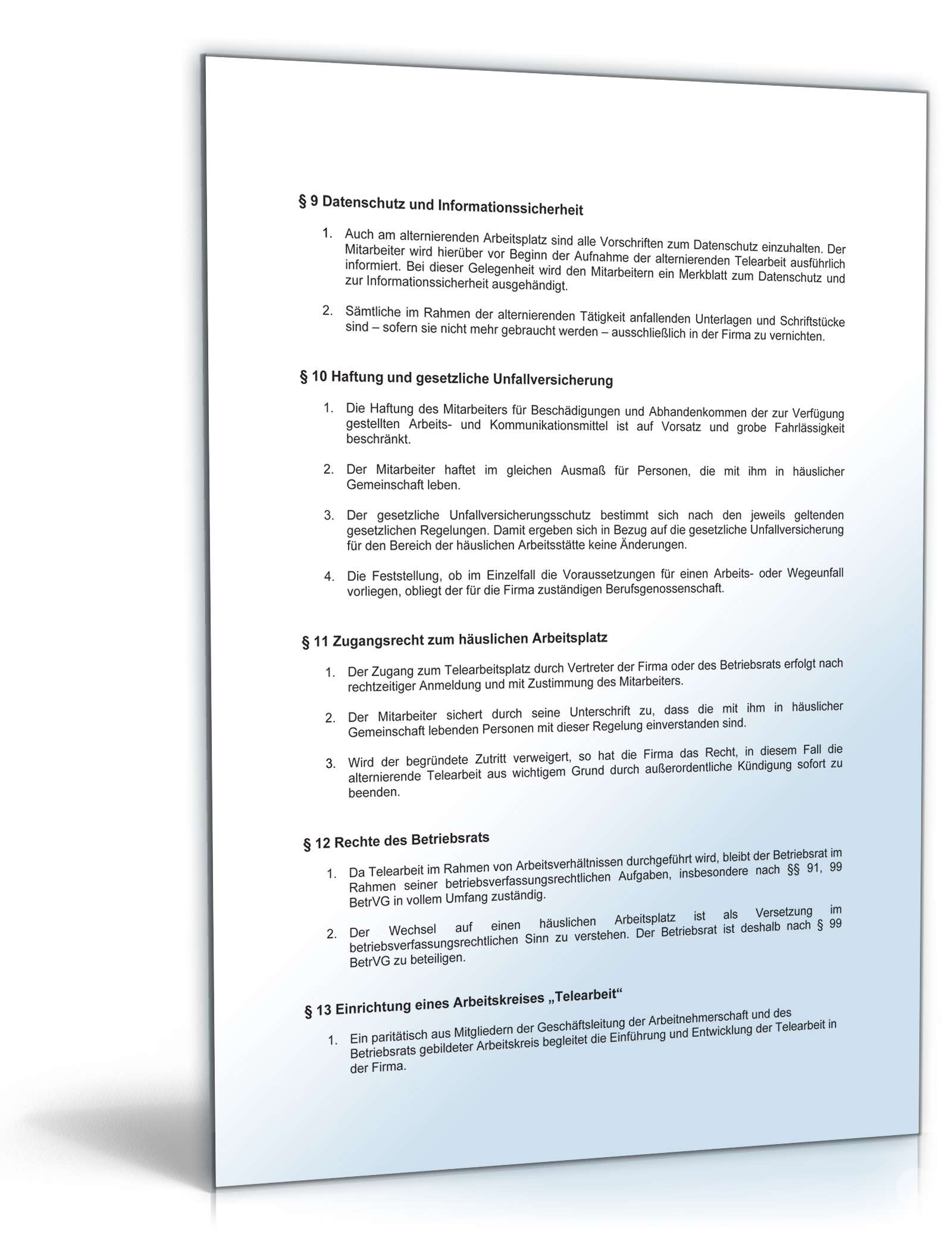 Betriebsvereinbarung alternierende Telearbeit PDF. Seite: 4