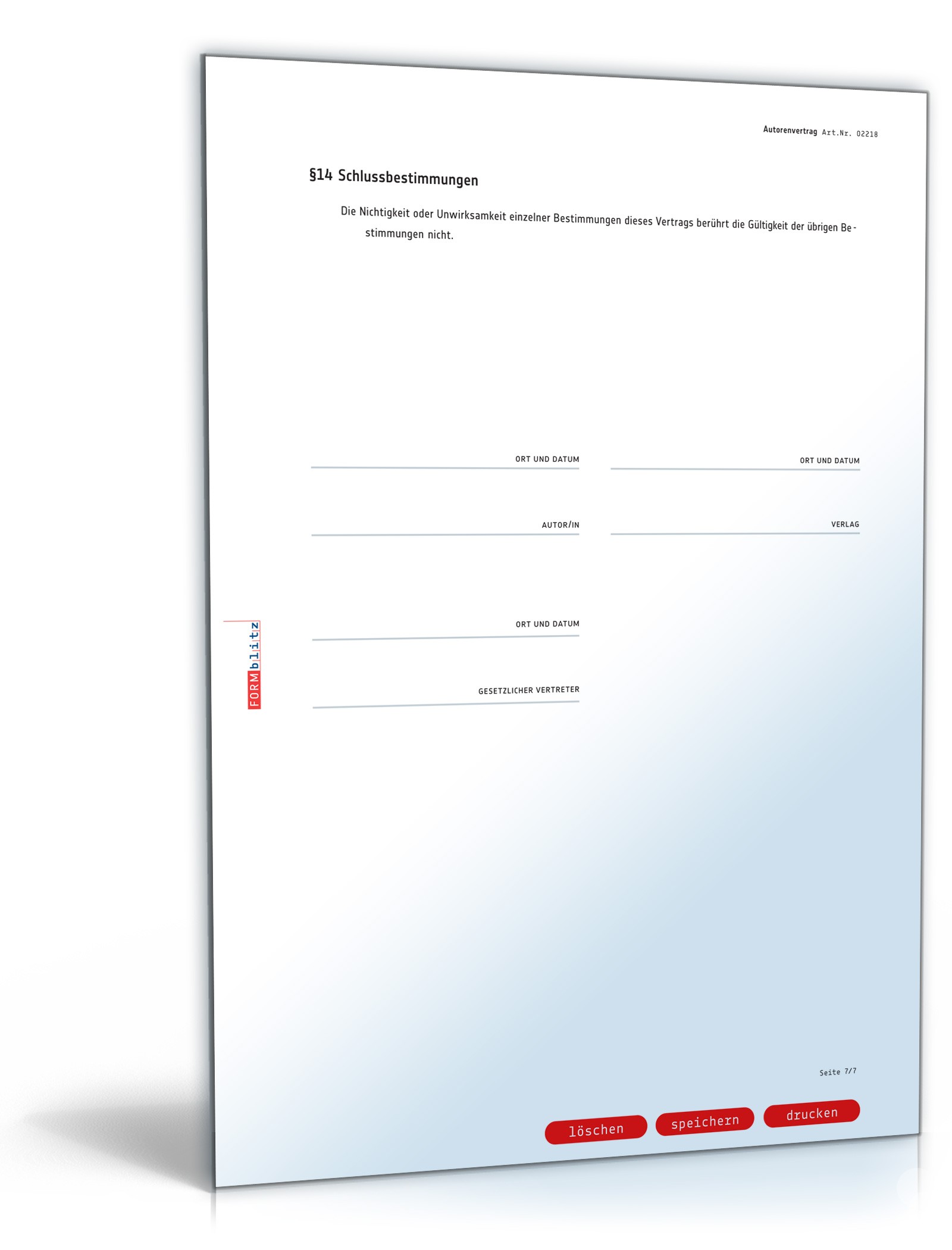Autorenvertrag PDF. Seite: 7