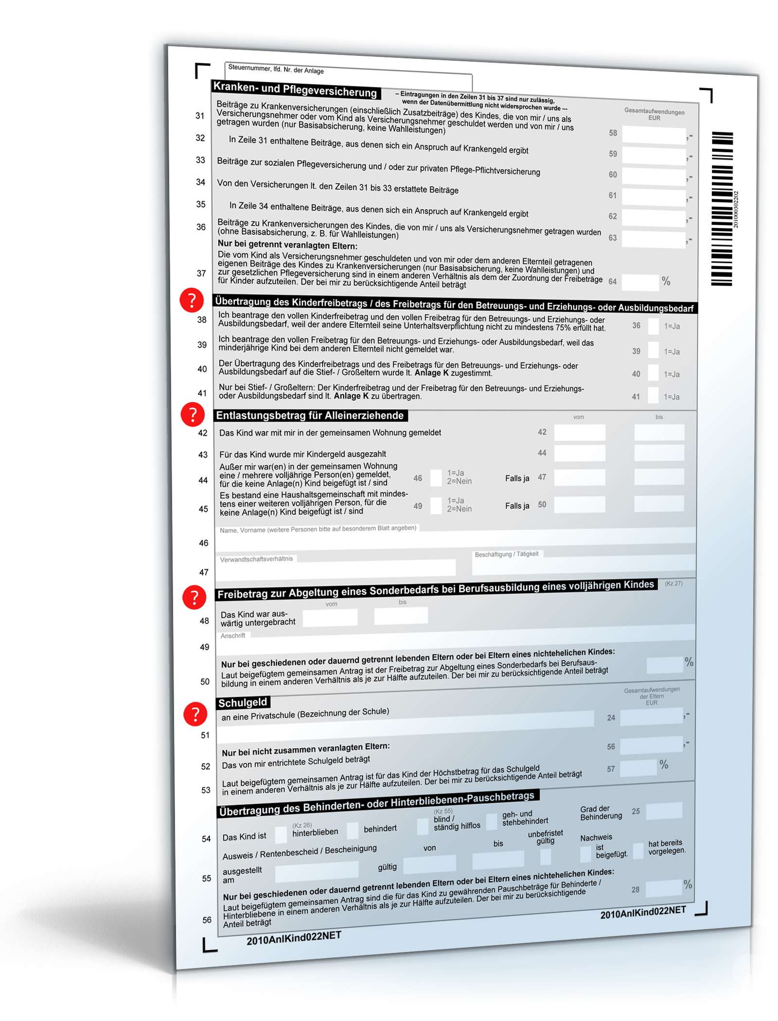 Anlage Kind 2010 PDF. Seite: 2