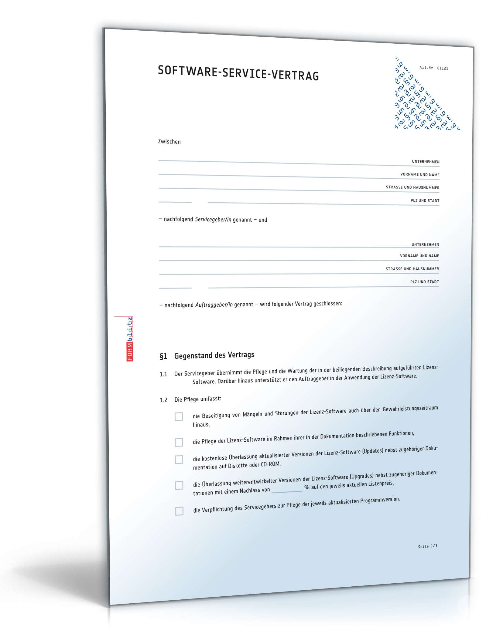 Software-Service-Vertrag PDF