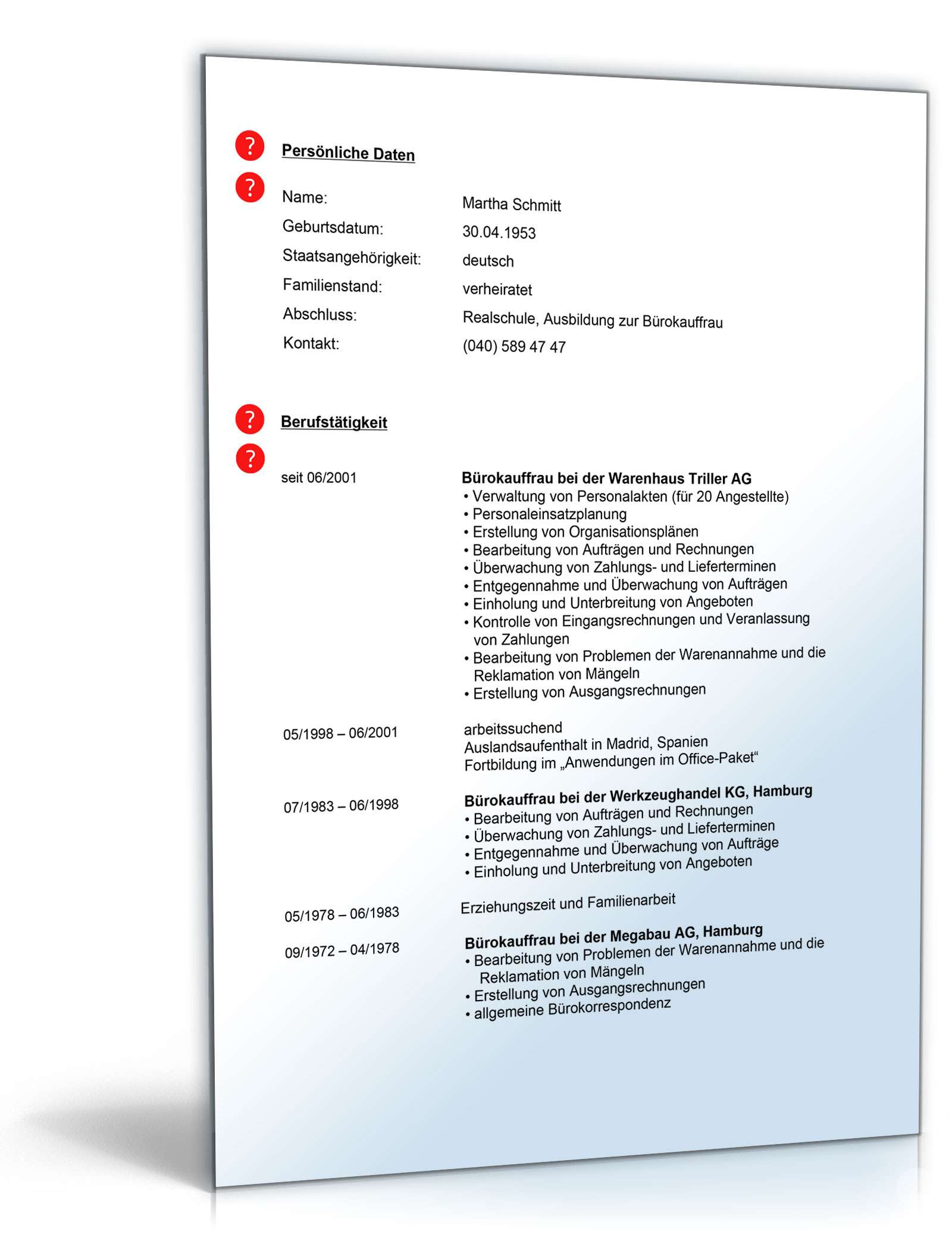 Lebenslauf Generation 50plus Realabschluss PDF. Seite: 2