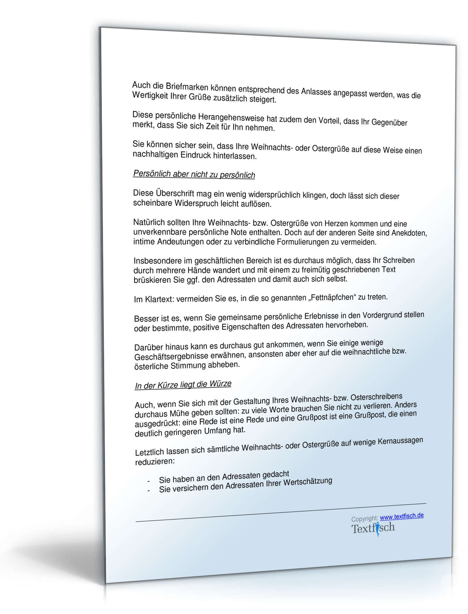 Weihnachtskarte Wiederaufnahme Freundschaft PDF. Seite: 4