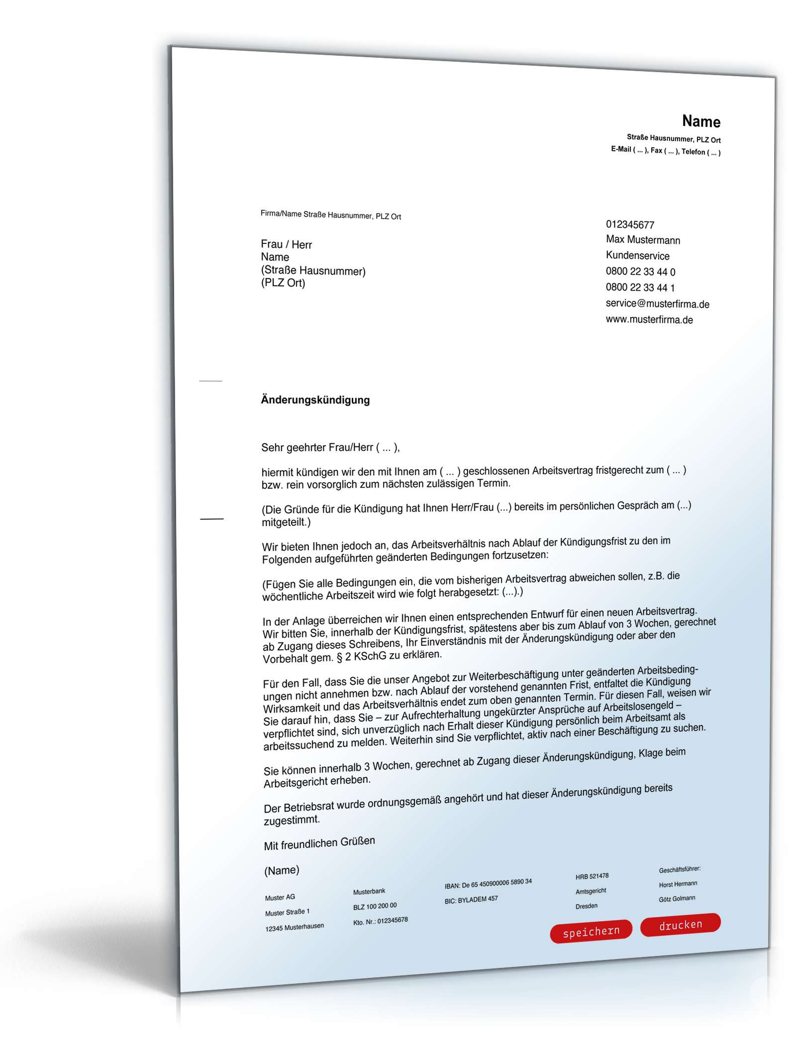 Änderungskündigung durch Arbeitgeber PDF