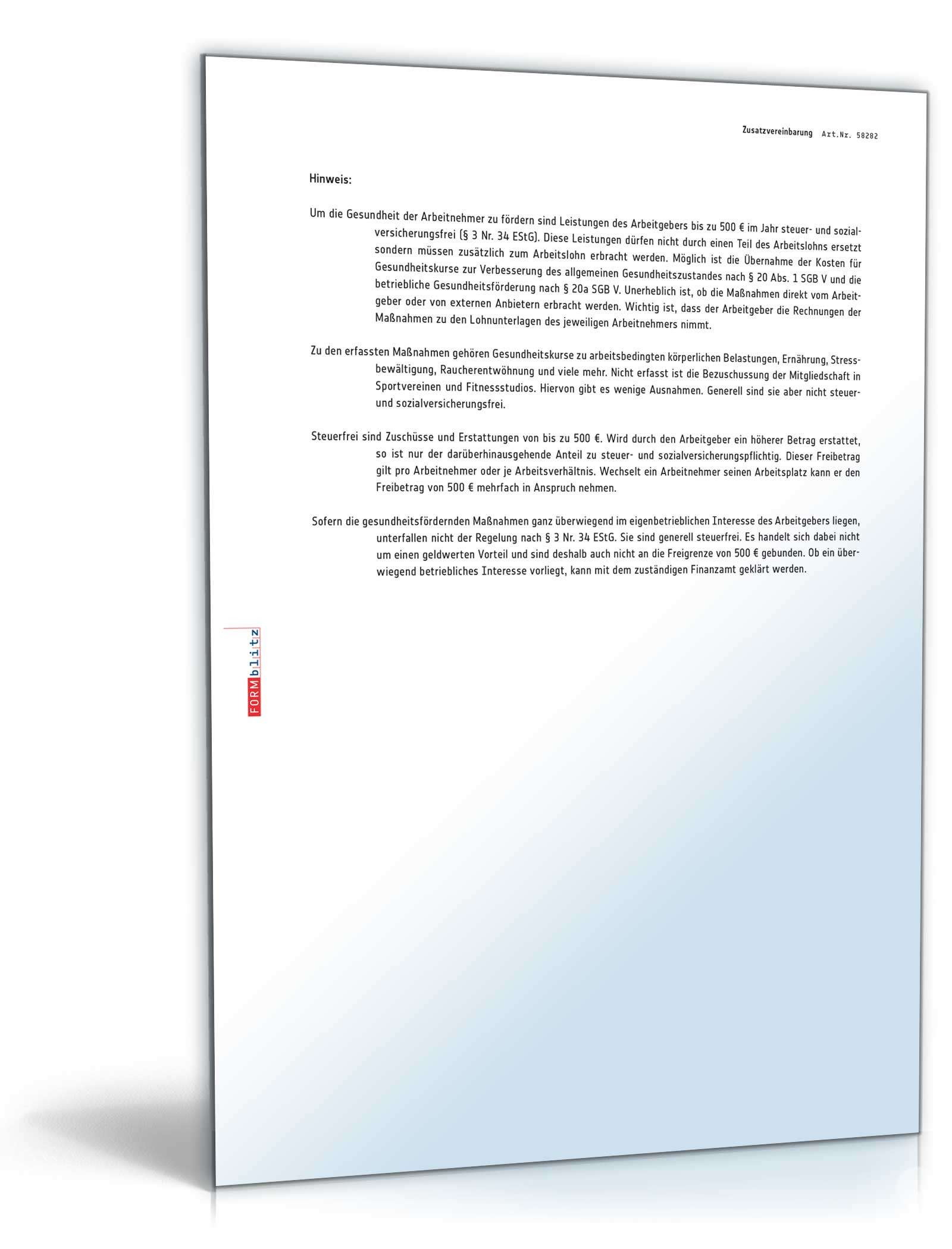 Zusatzvereinbarung zur Gesundheitsförderung PDF. Seite: 3