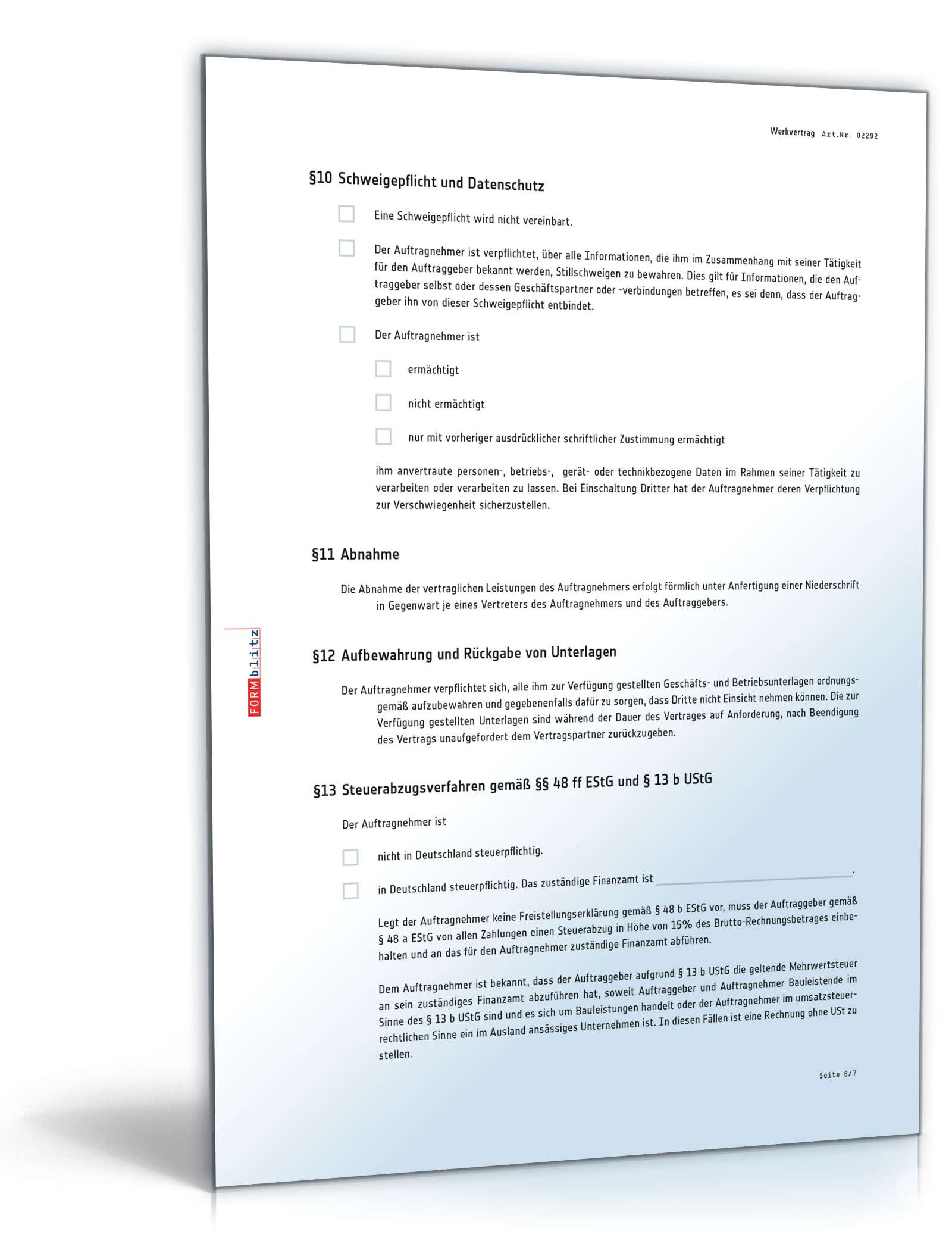 Werkvertrag nach BGB PDF. Seite: 6