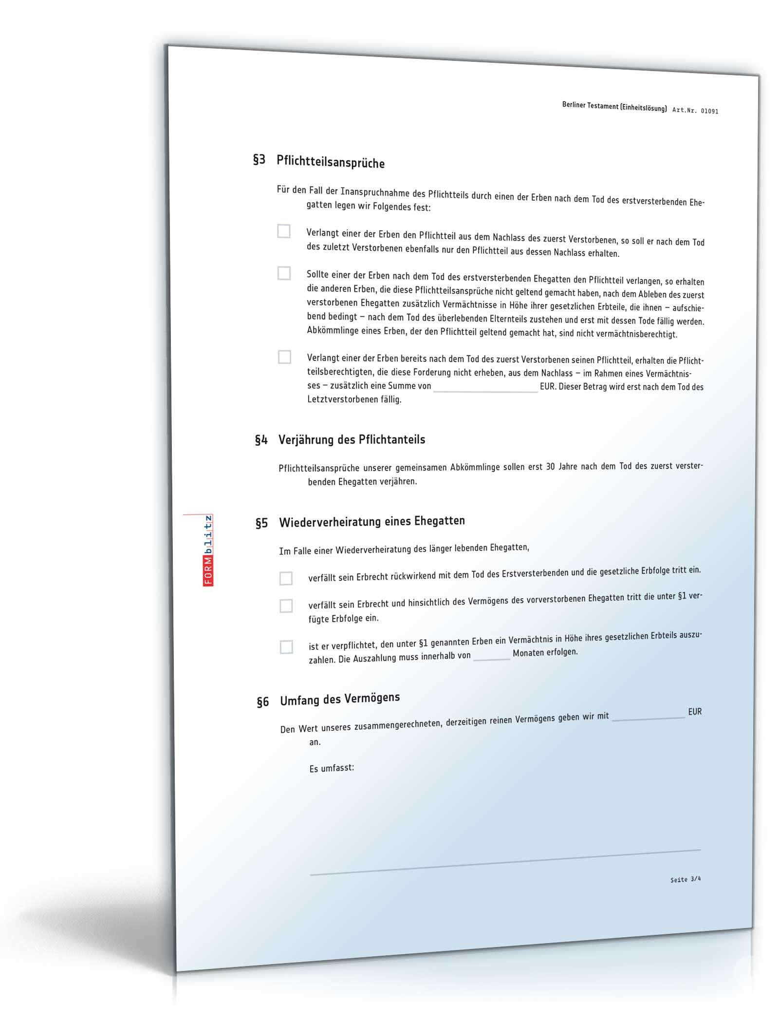 Berliner Testament Einheitslösung PDF. Seite: 3