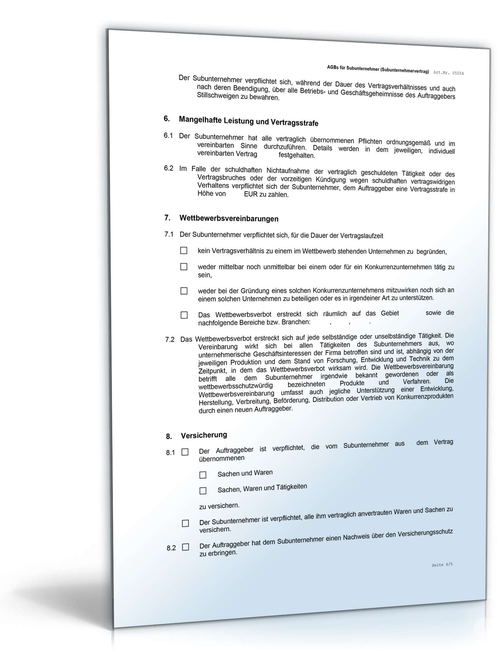 AGB Subunternehmer Word. Seite: 3
