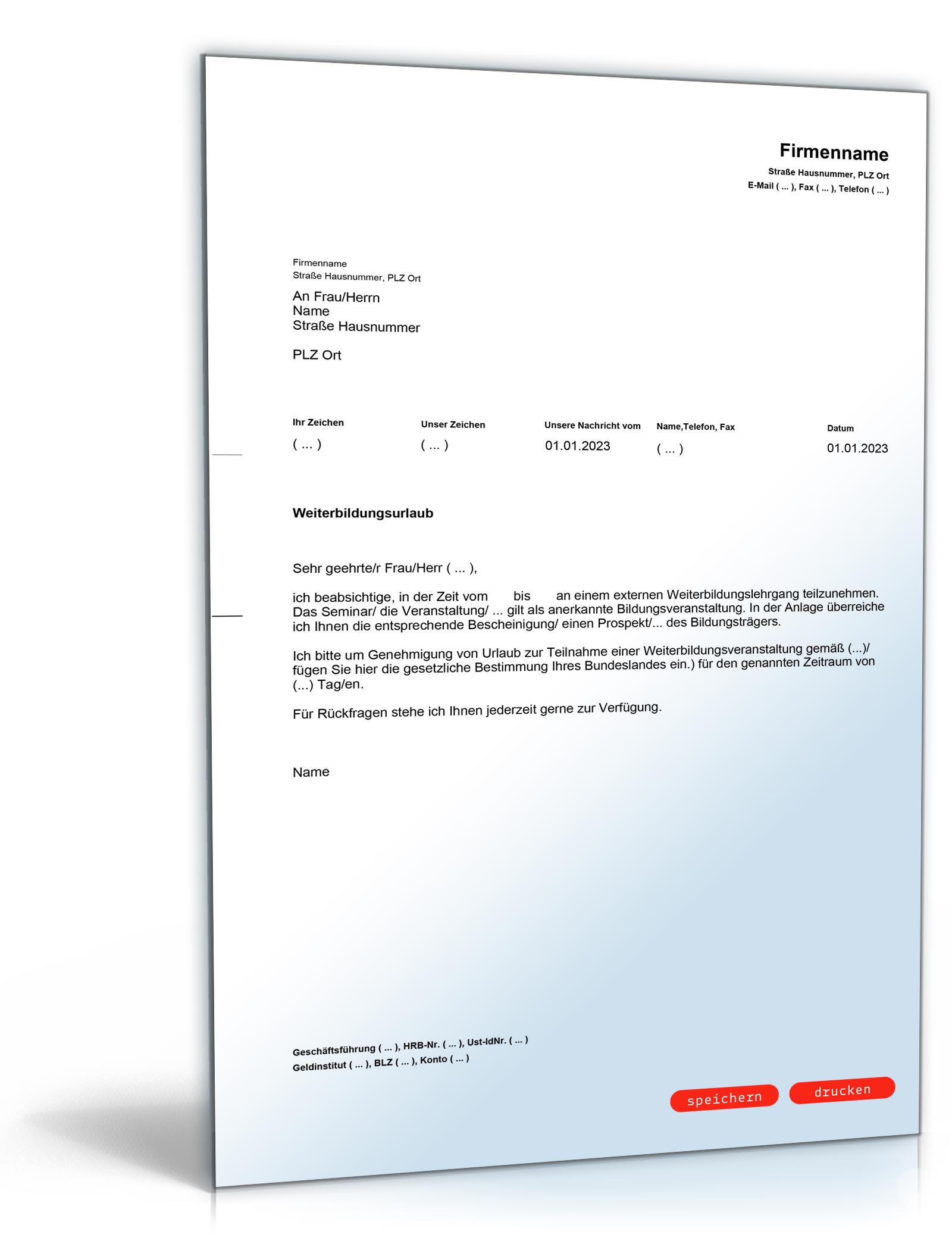 Antrag auf Bildungsurlaub  PDF