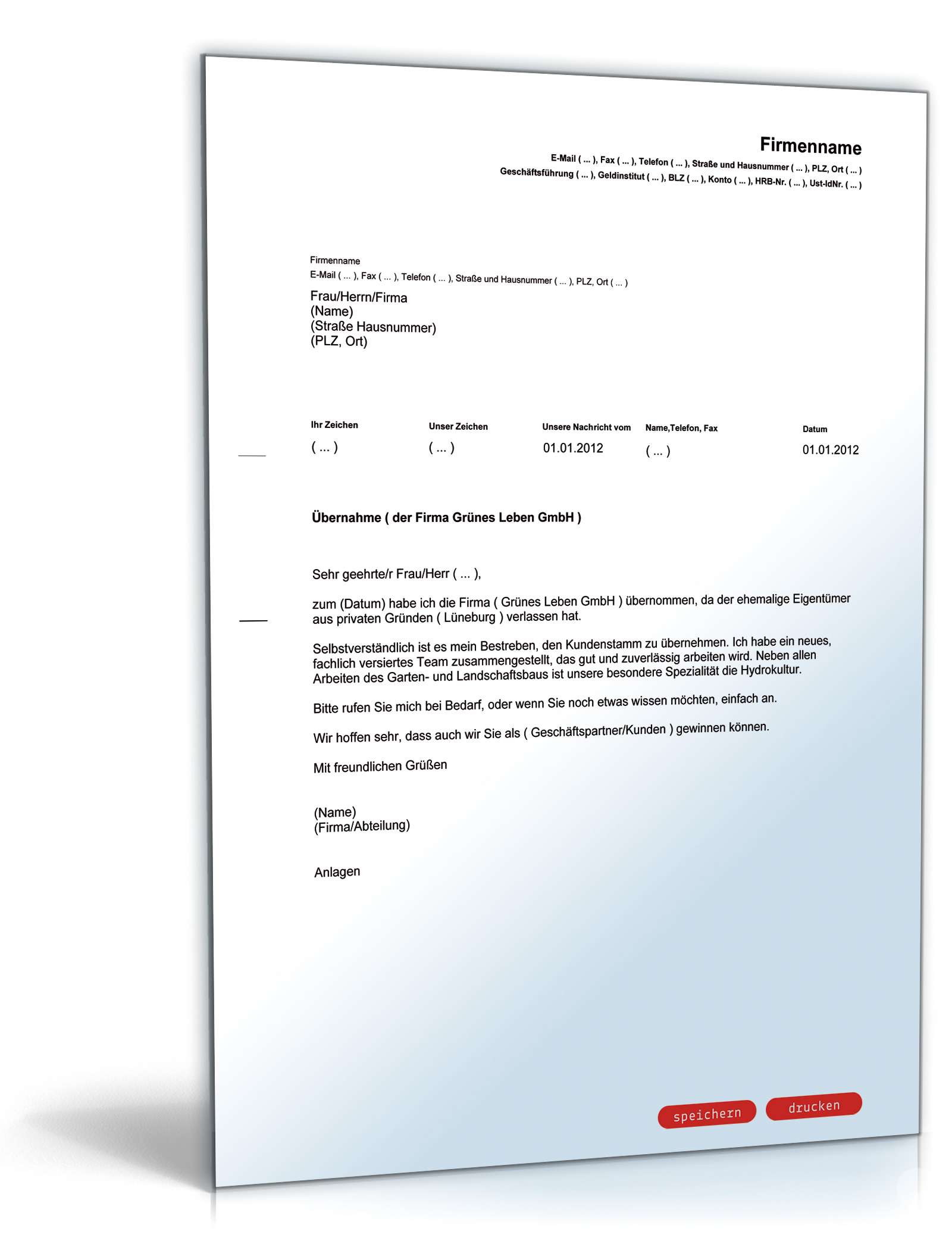 Werbebrief für eine Gartenbaufirma PDF