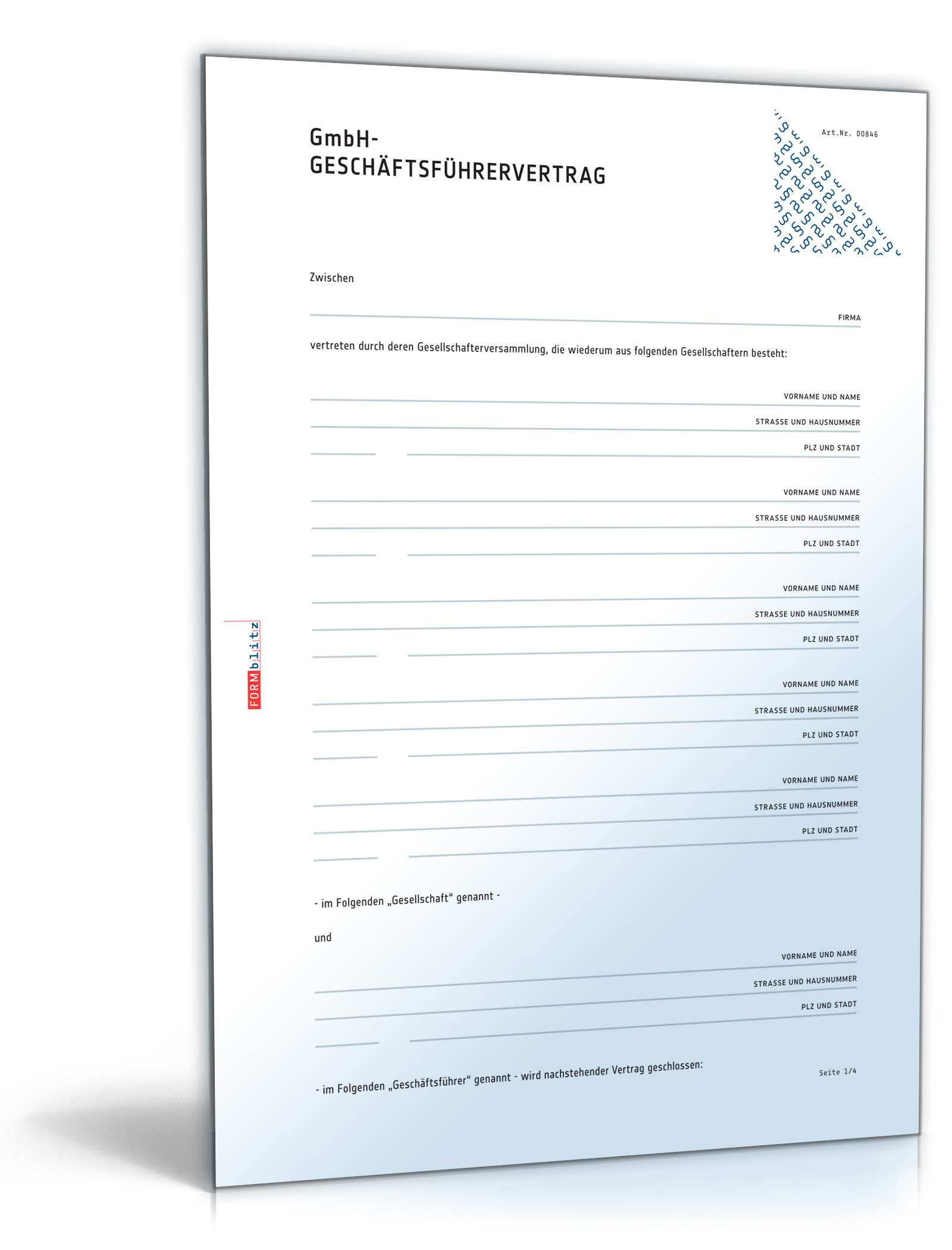 GmbH-Geschäftsführervertrag Word