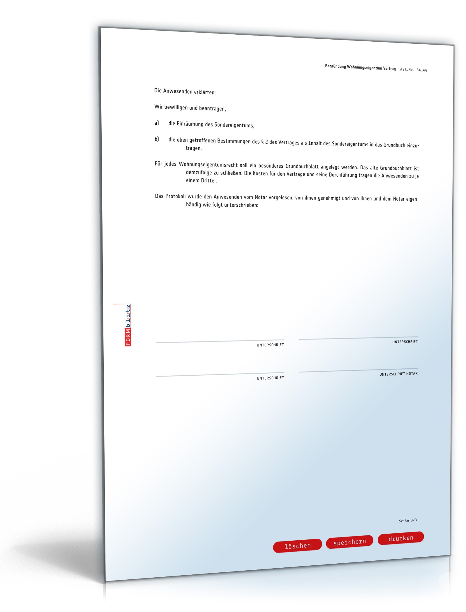 Begründung von Wohnungseigentum durch Vertrag PDF. Seite: 3