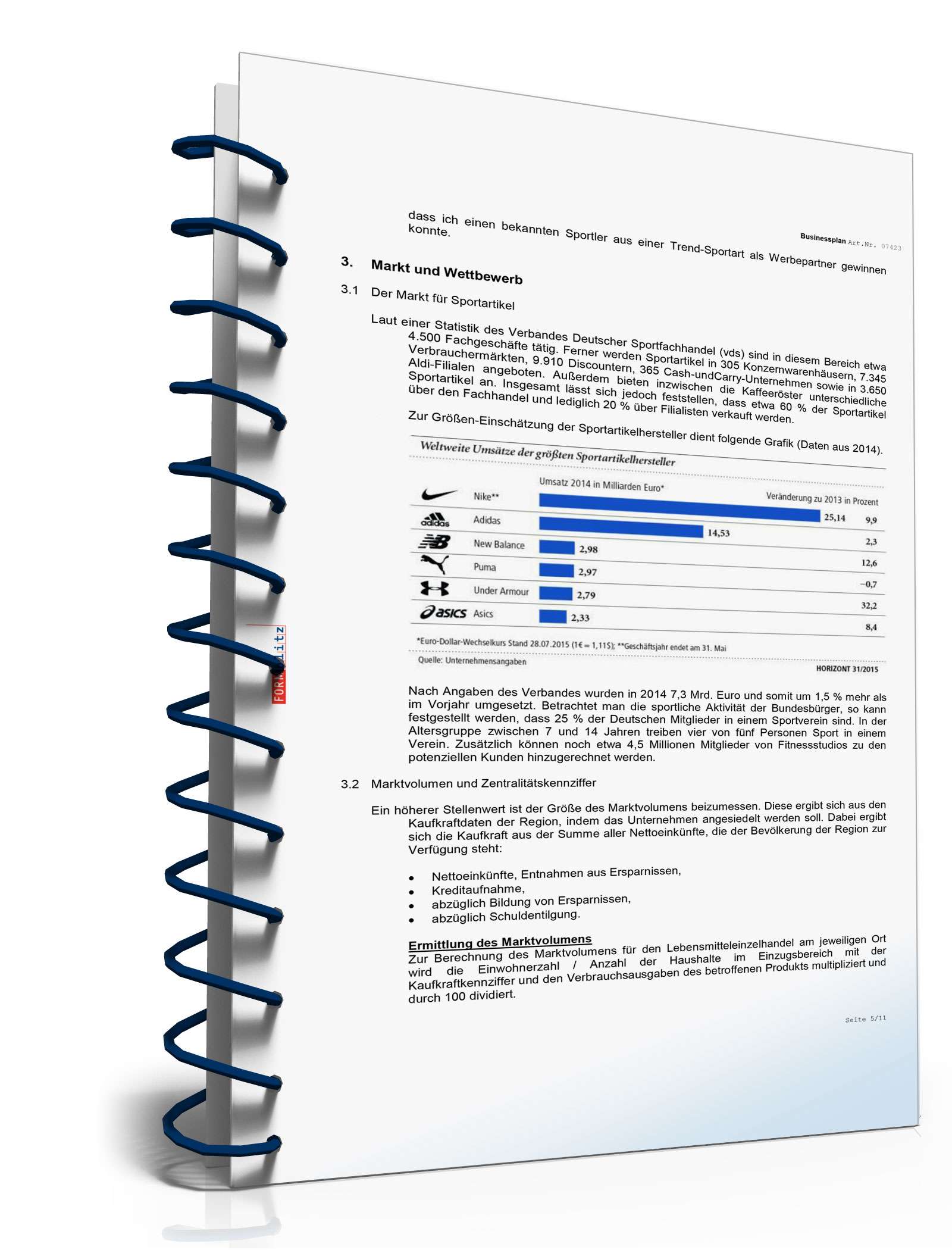 Businessplan Sportartikelladen Excel. Seite: 4