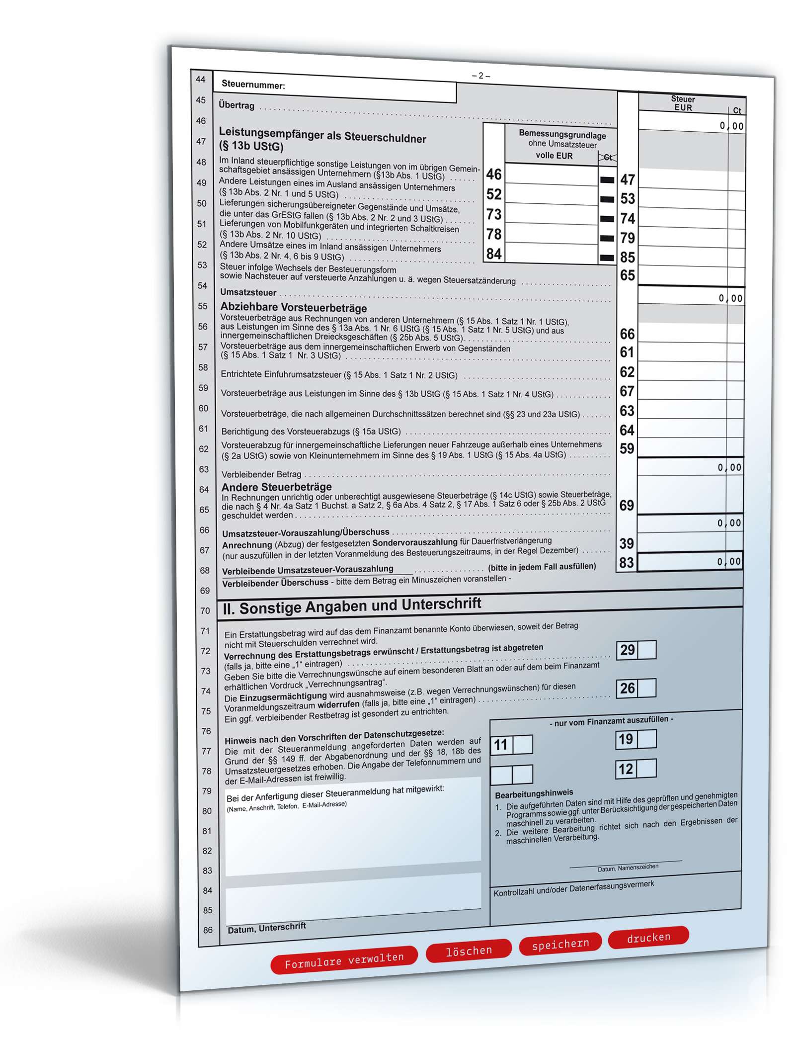 Umsatzsteuervoranmeldung 2012 PDF. Seite: 2