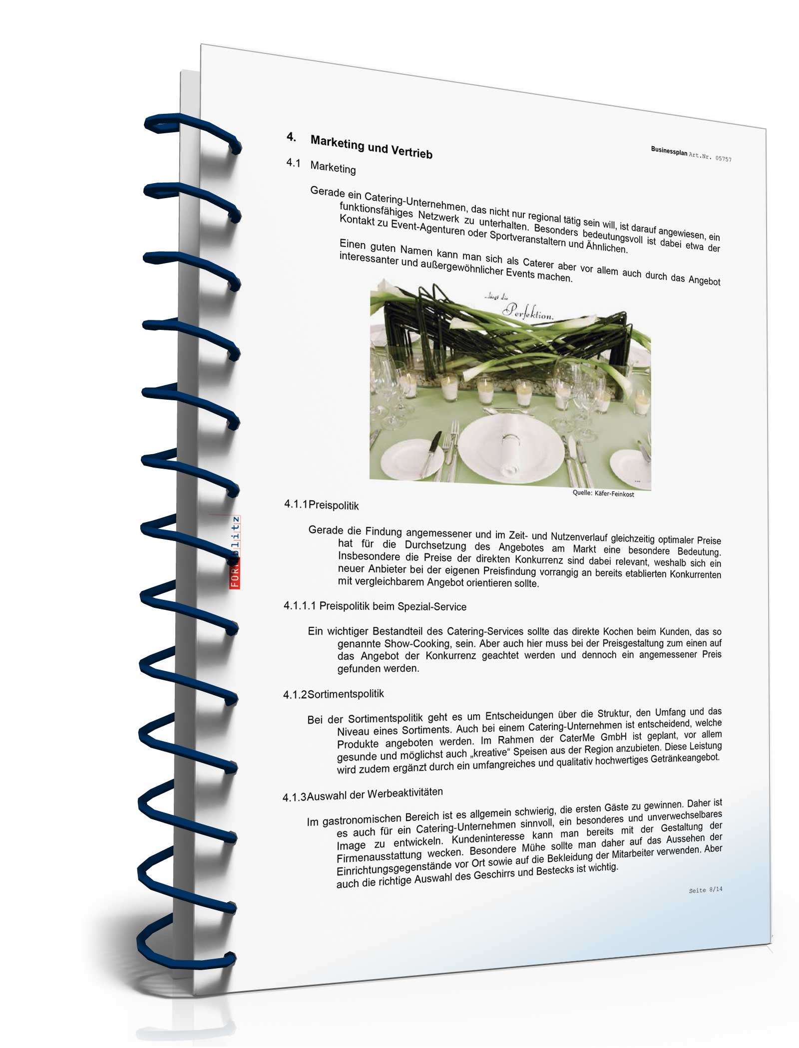 Businessplan Catering-Service Excel. Seite: 9