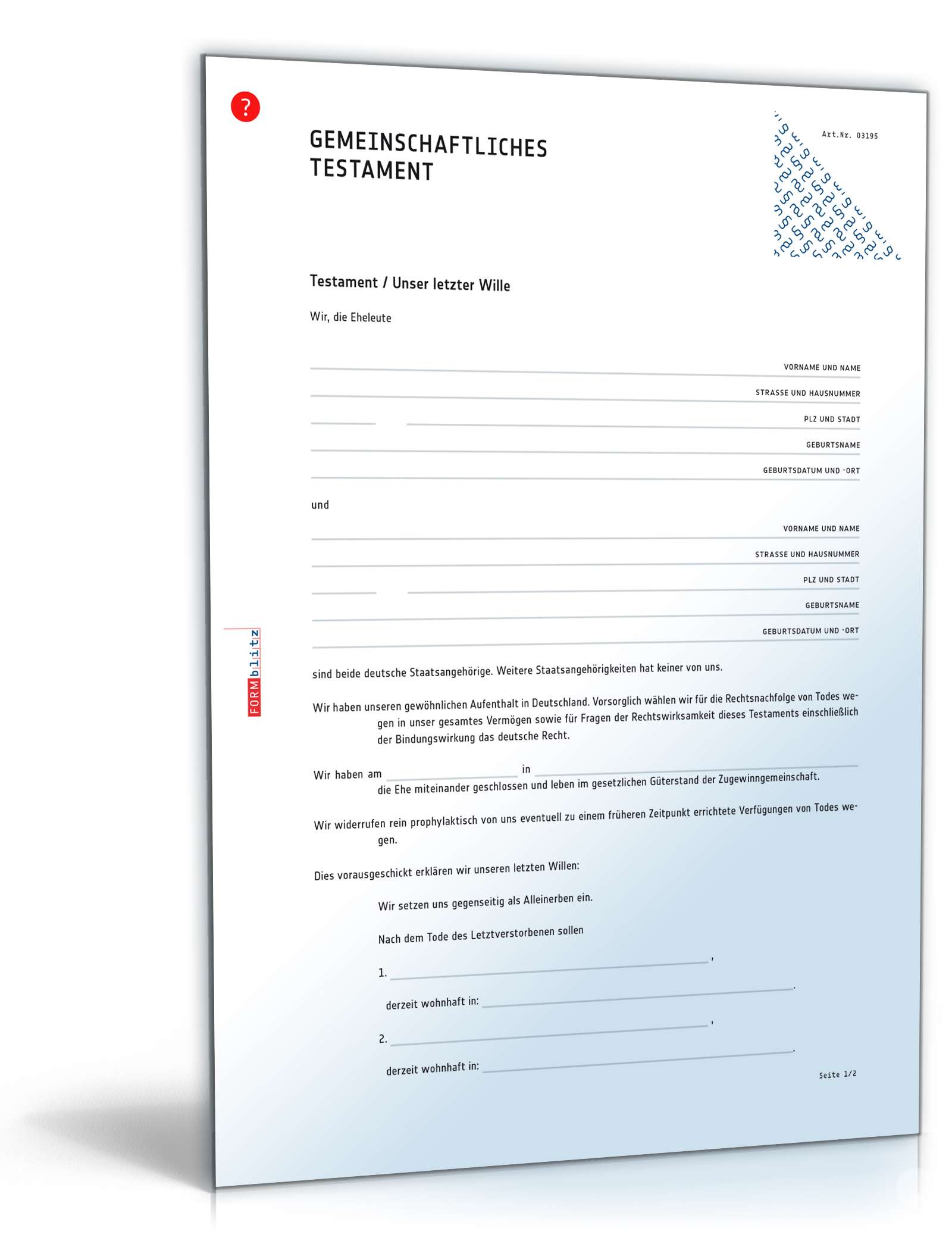 Gemeinschaftliches Testament PDF