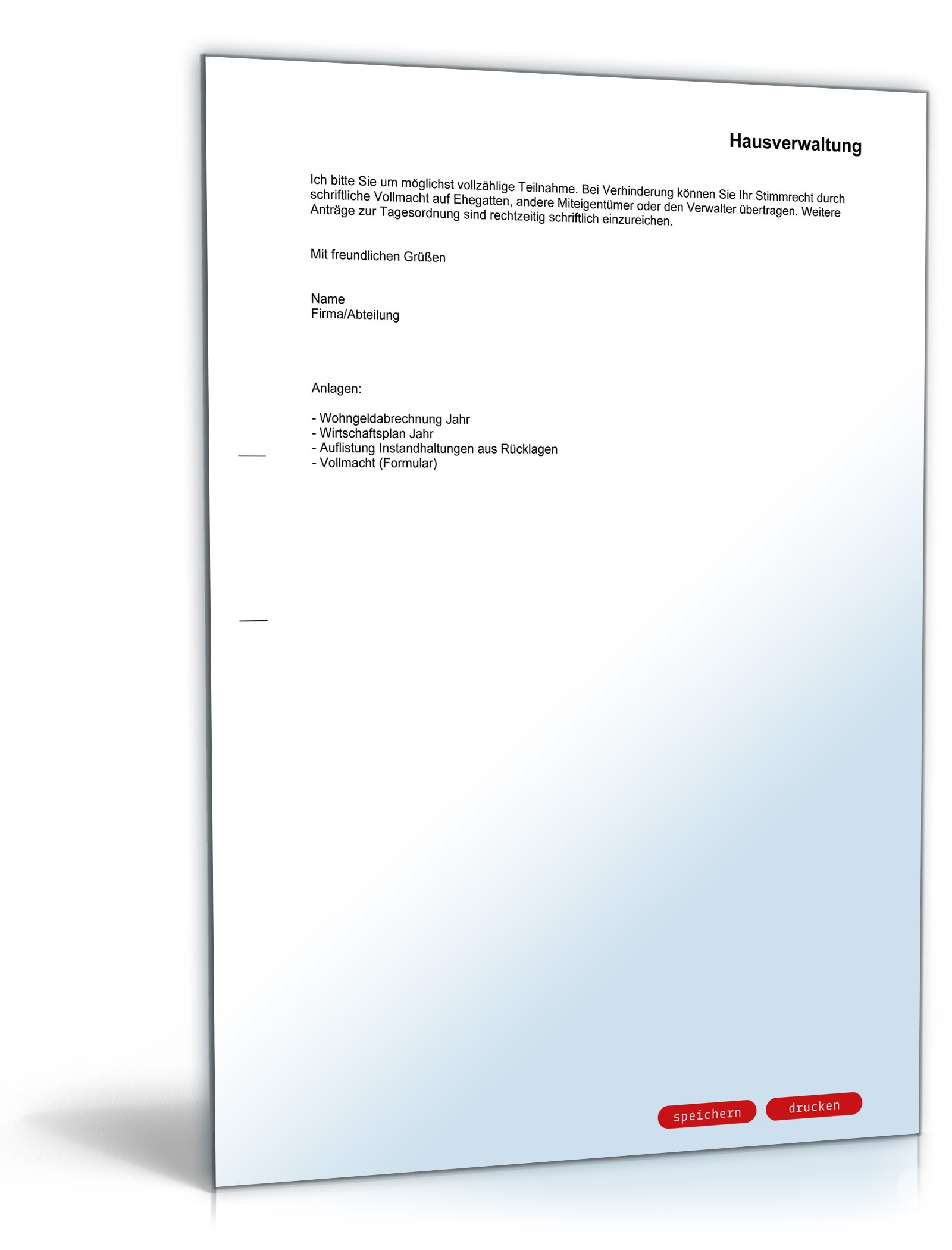 Einladung Eigentümerversammlung PDF. Seite: 2