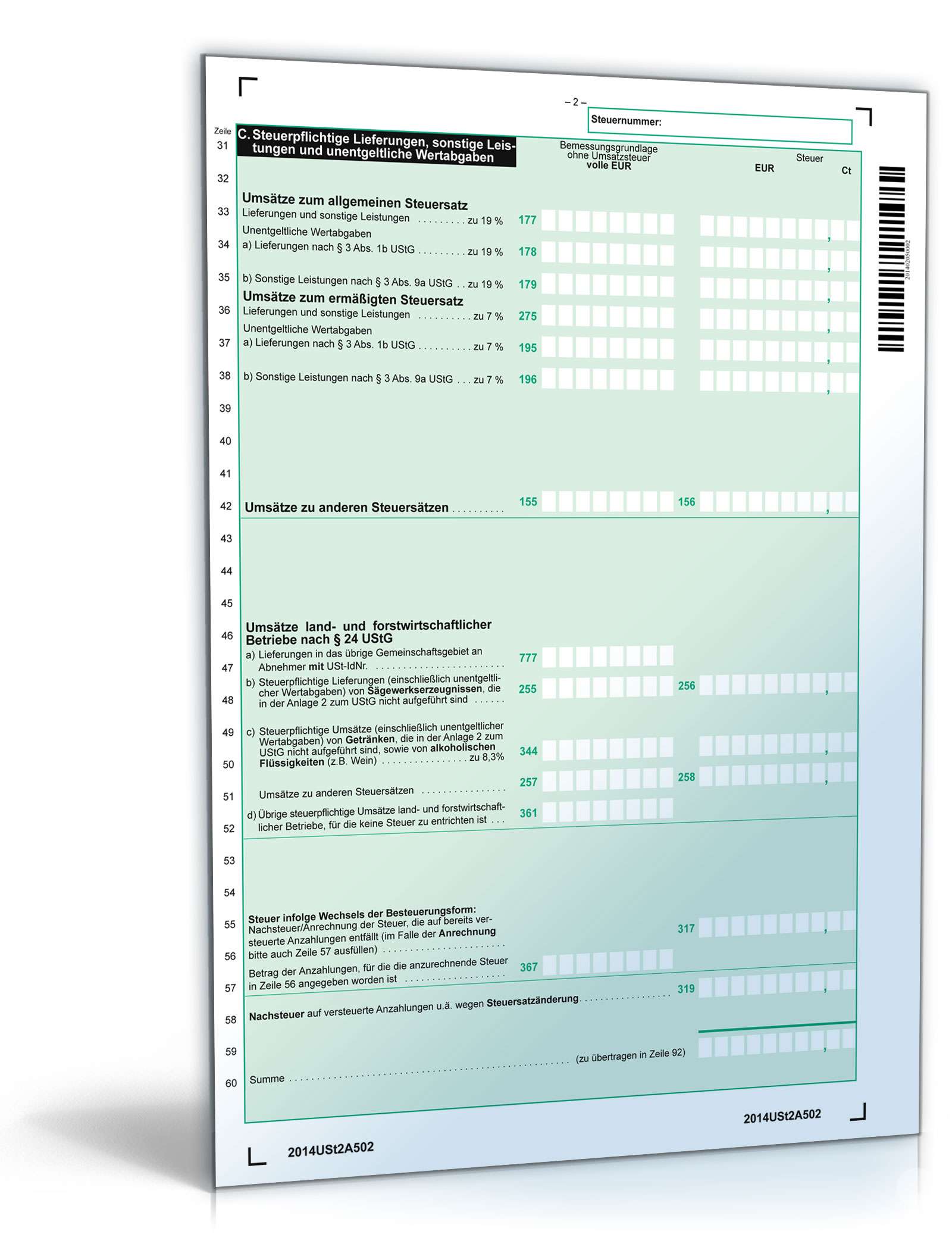 Umsatzsteuererklärung 2014 PDF. Seite: 2