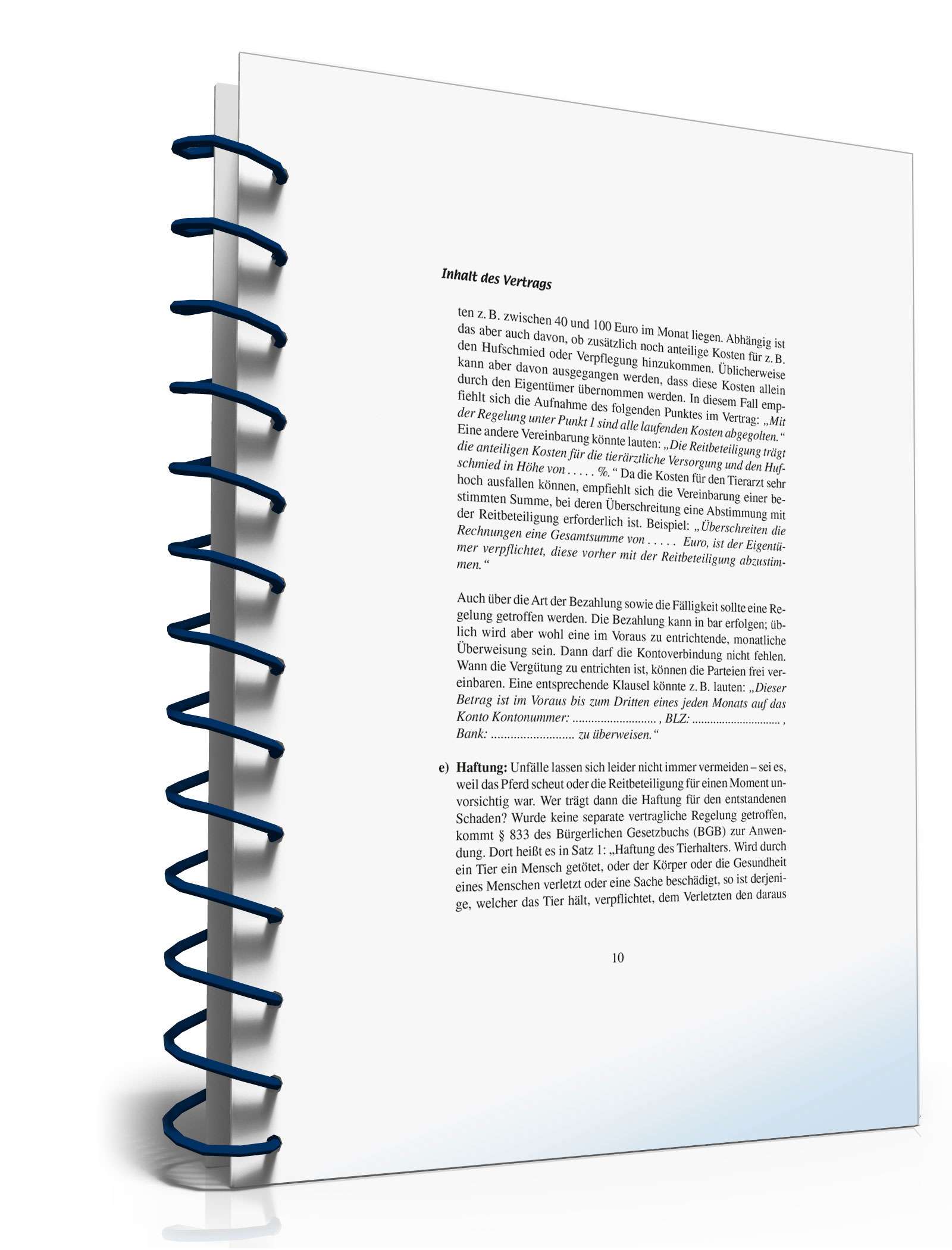 Ratgeber Reitbeteiligungsvertrag PDF. Seite: 10