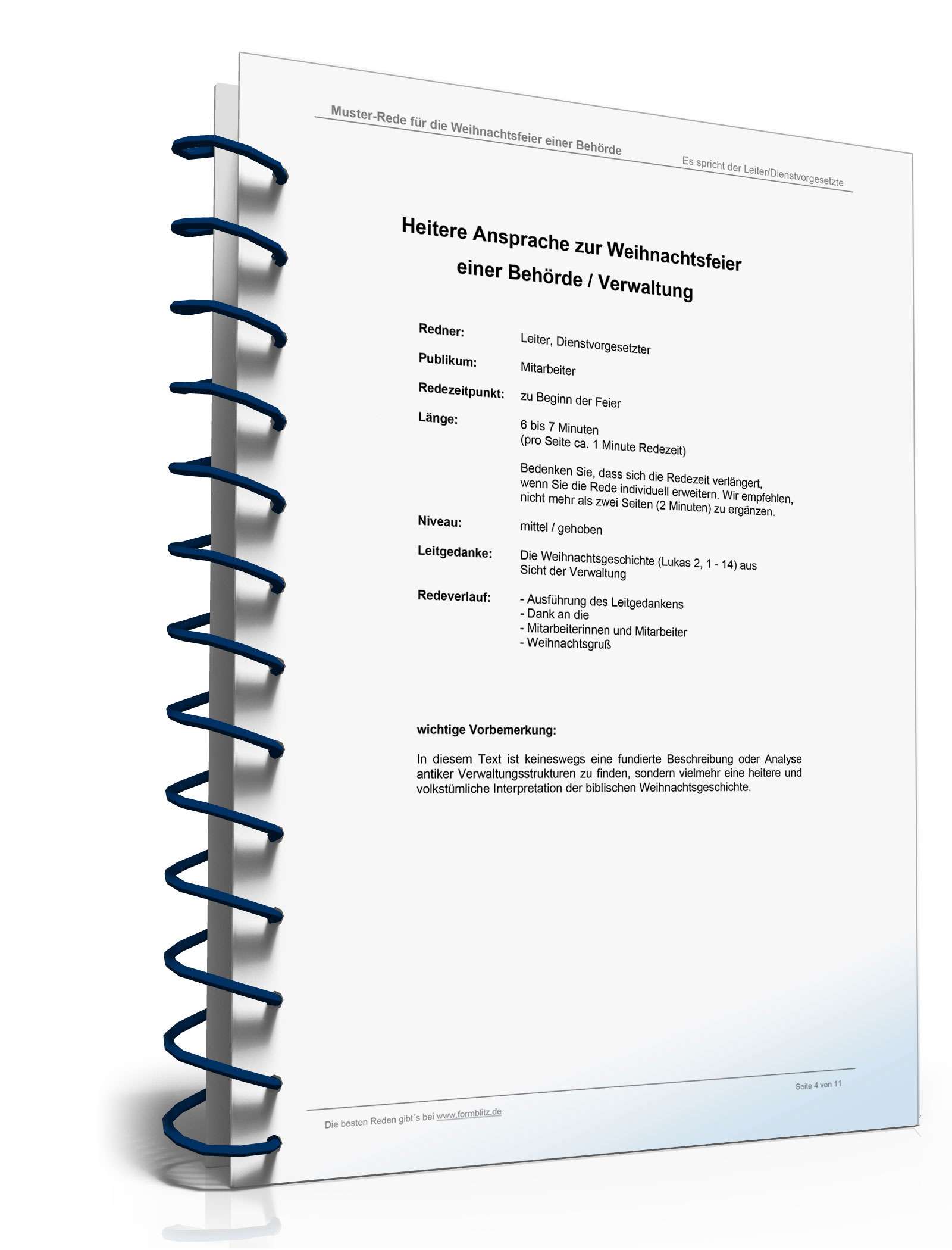 Rede Weihnachtsfeier in einer Verwaltungsbehörde Word. Seite: 4